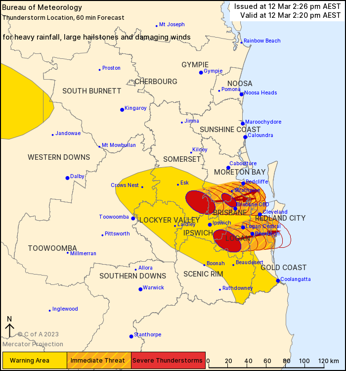 Severe storms bearing down on south east Queensland