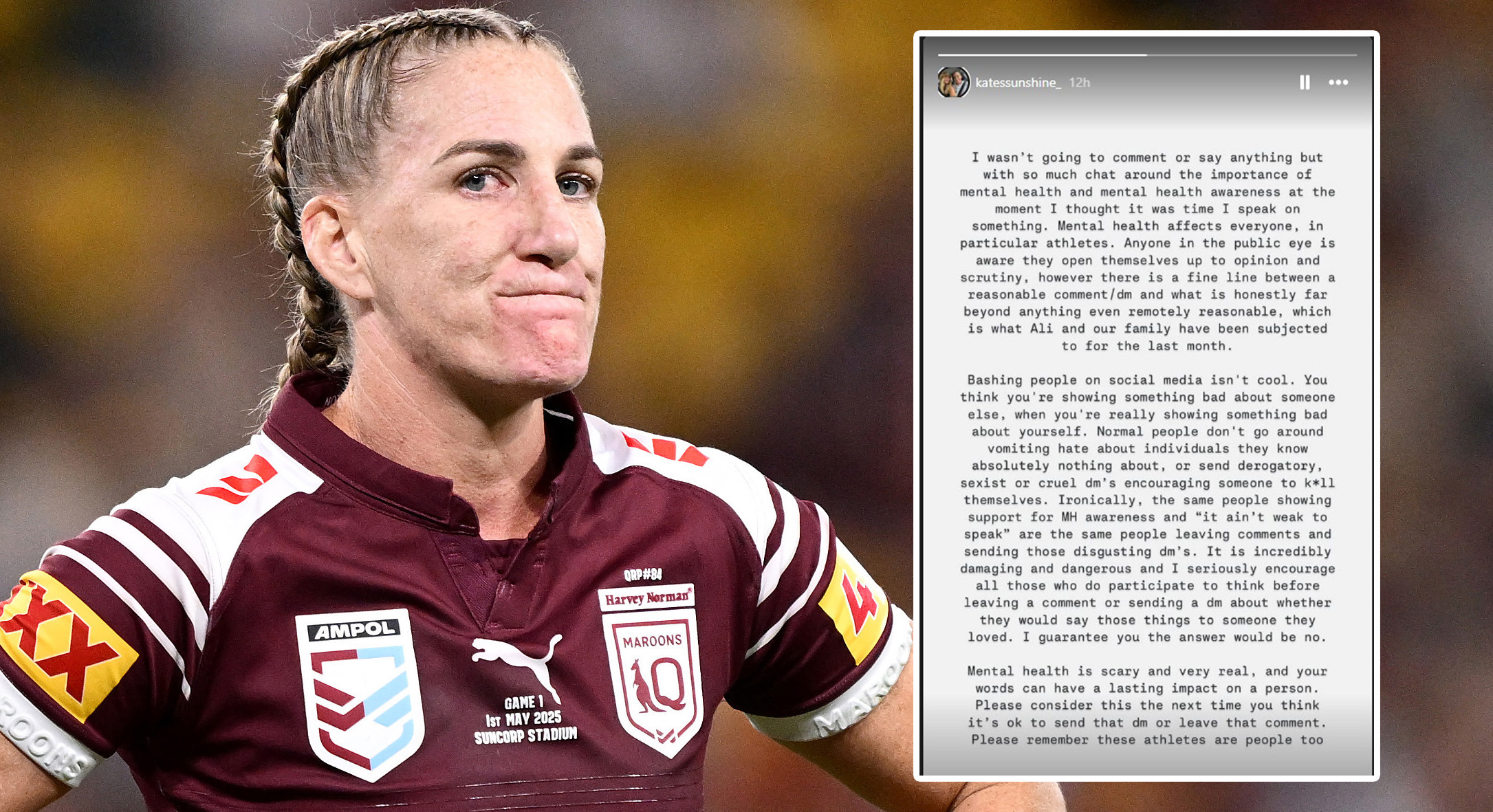 Ali Brigginshaw's wife hit out on social media.