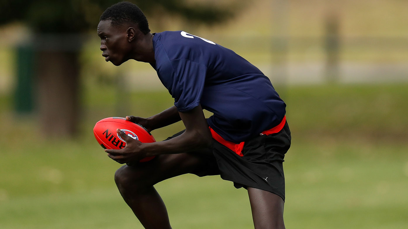 Mac Andrew in action during the NAB AFL Academy training session 