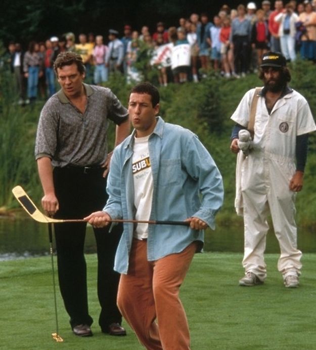 Adam Sandler and Christopher McDonald star in Happy Gilmore.