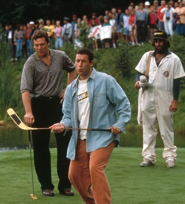 Adam Sandler recreates signature Happy Gilmore swing to celebrate film