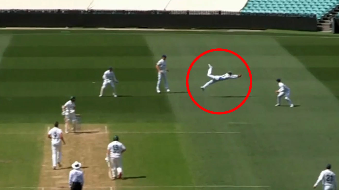 Jason Sangha produced a catch for the ages at second slip to dismiss Jake Doran