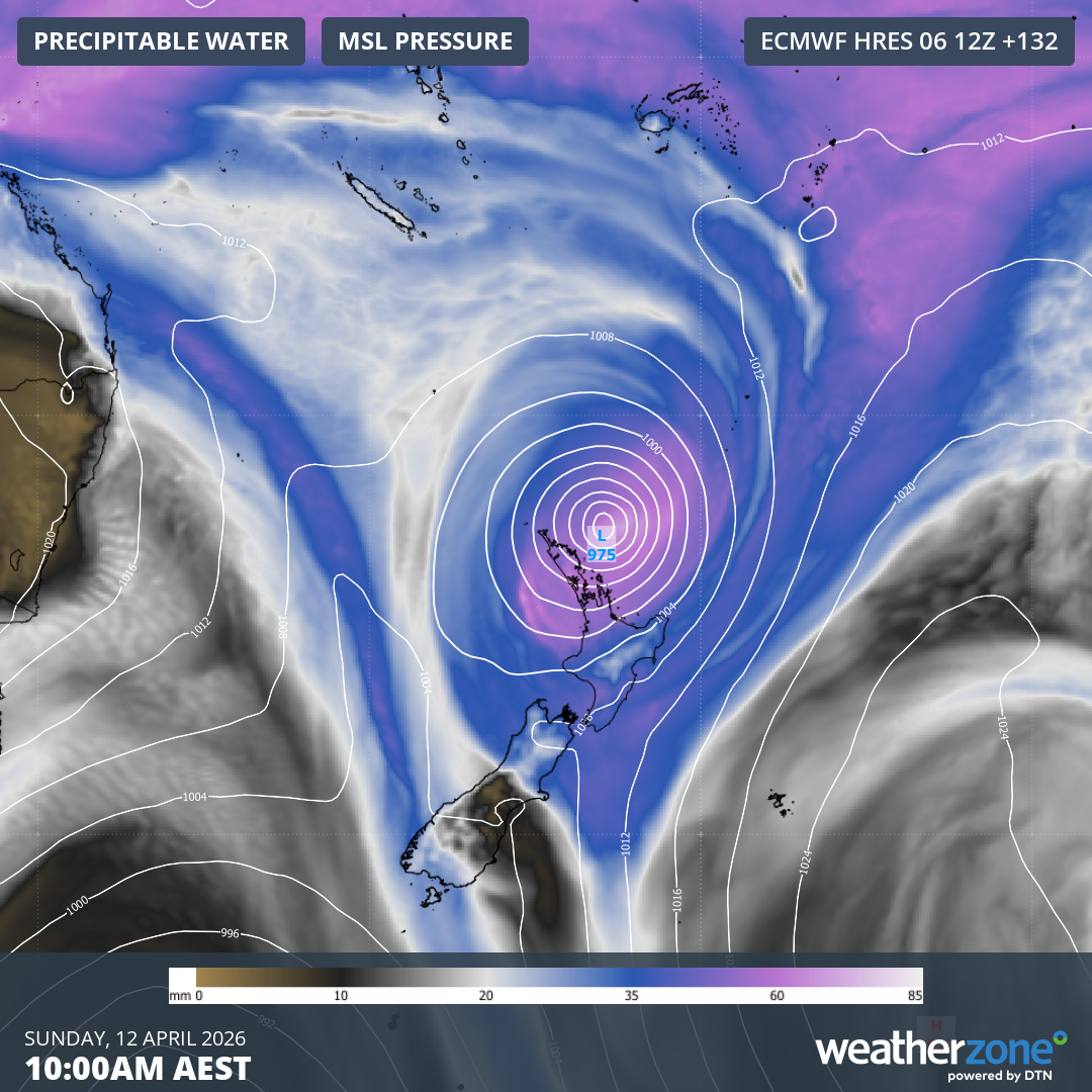 The impacts of Cyclone Vaianu could be felt as far south as New Zealand.