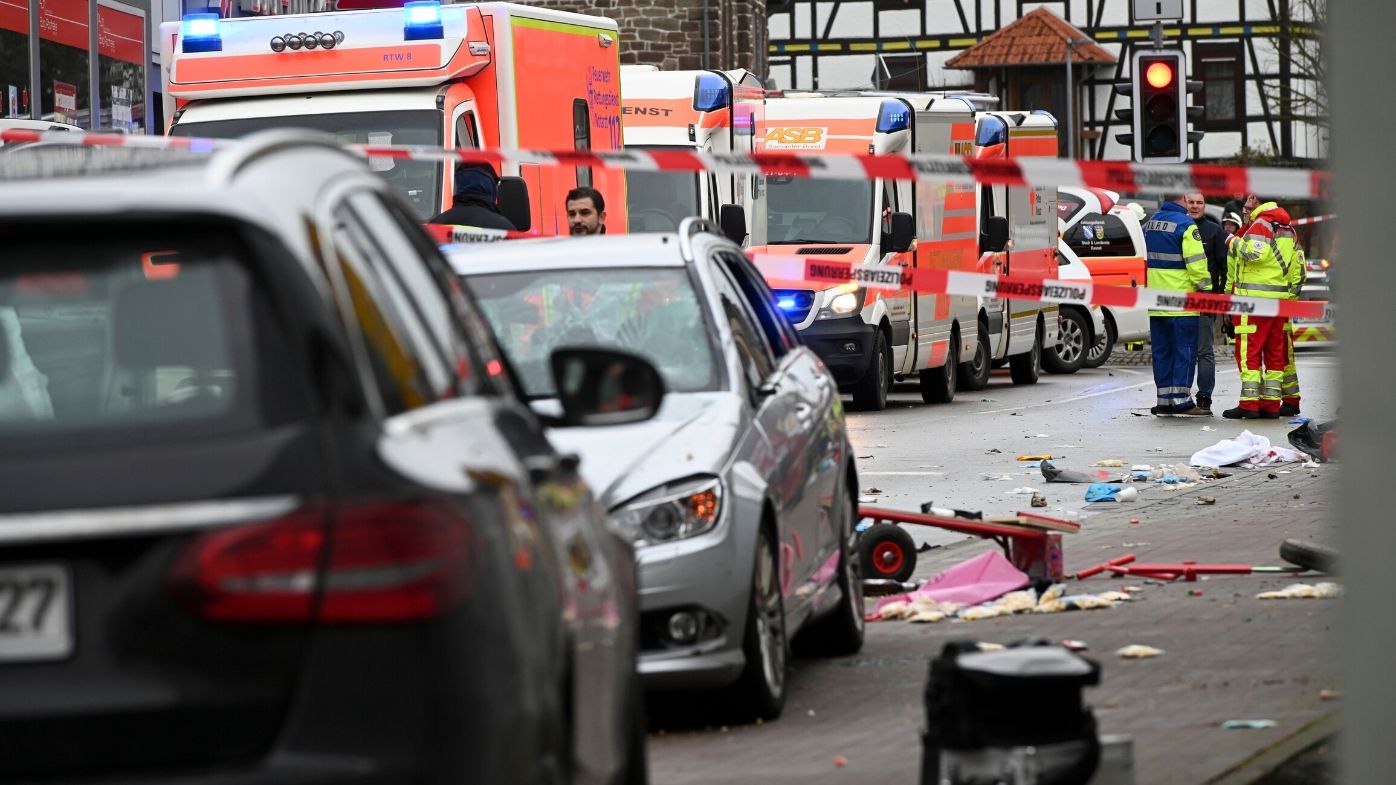Children are among the injured victims after a car ploughed into a crowd of people at a German carnival celebration.