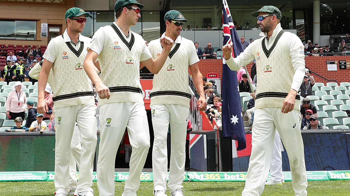 Josh Hazlewood, Pat cummins, Mitchell Starc and Nathan Lyon