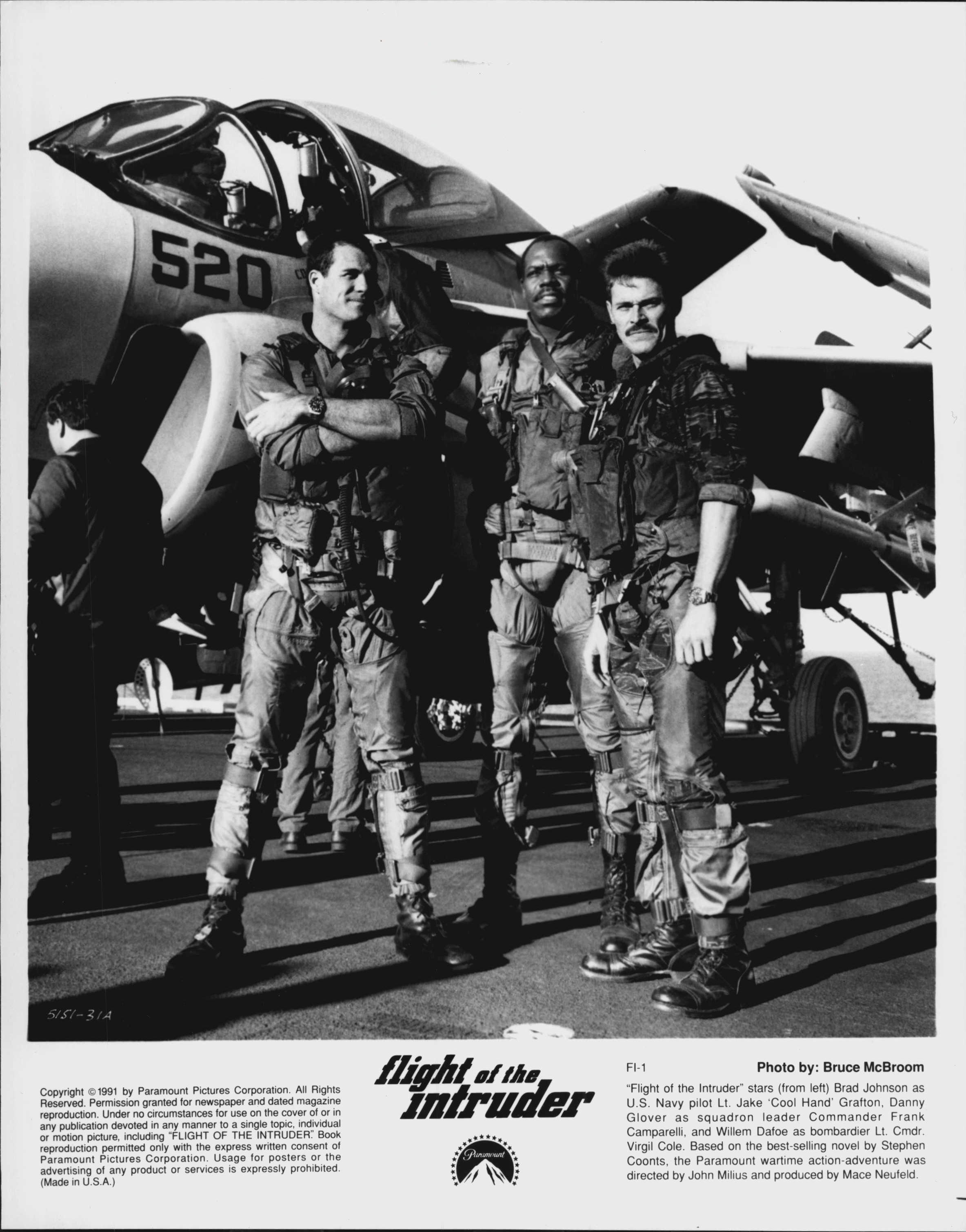 Brad Johnson with co-stars on 'Flight of the Intruder.'