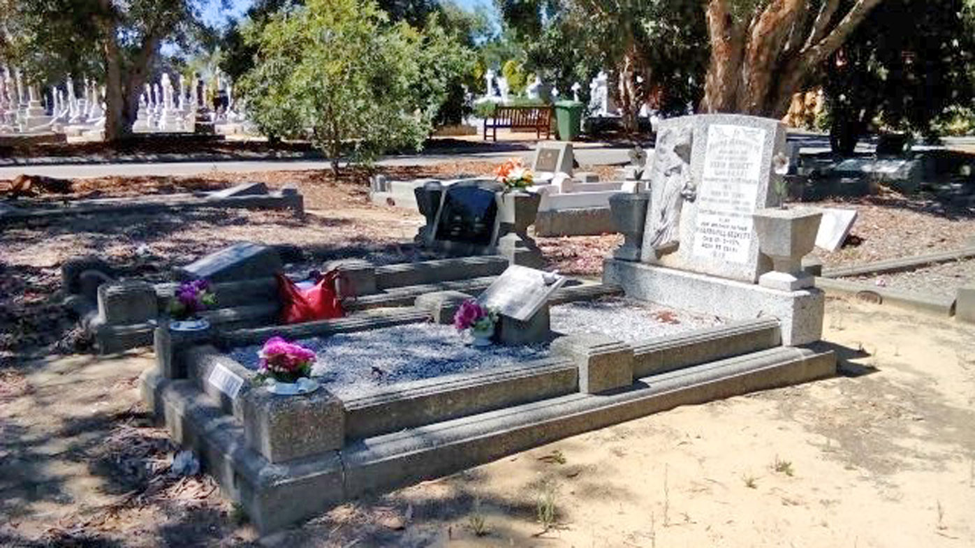 The Beckett family grave at Karrakatta Cemetery, where several members of Linda Chapman's family have been laid to rest.