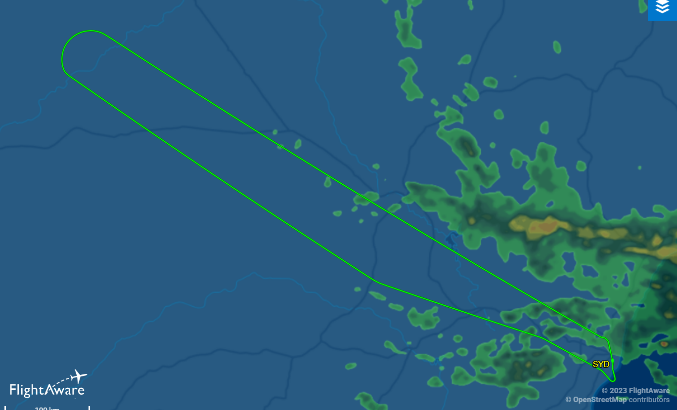 A flight departing from Sydney on route to Malaysia has been turned around over NSW after a mid air incident.