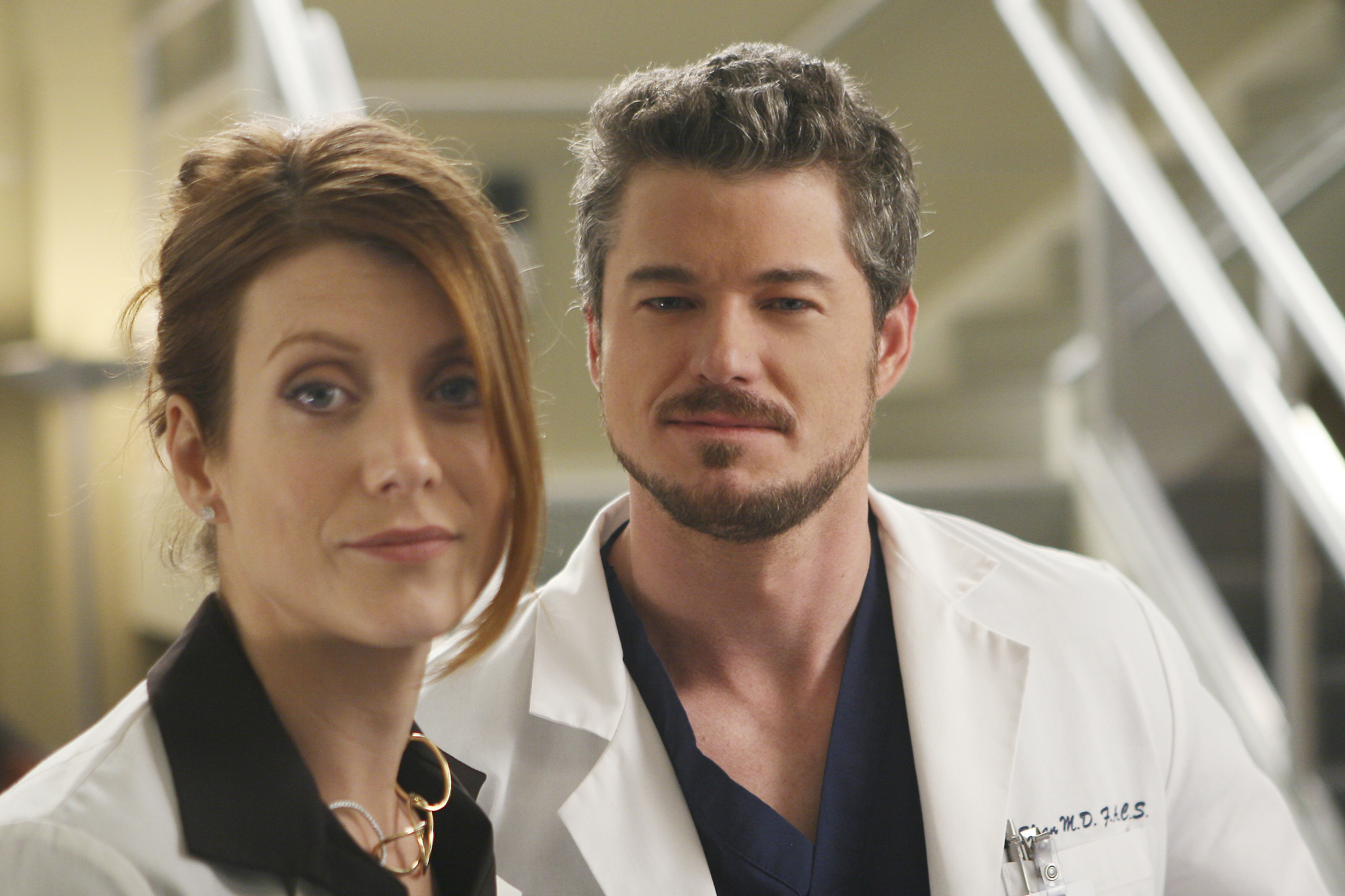 Kate Walsh and Eric Dane in a scene from Grey's Anatomy.
