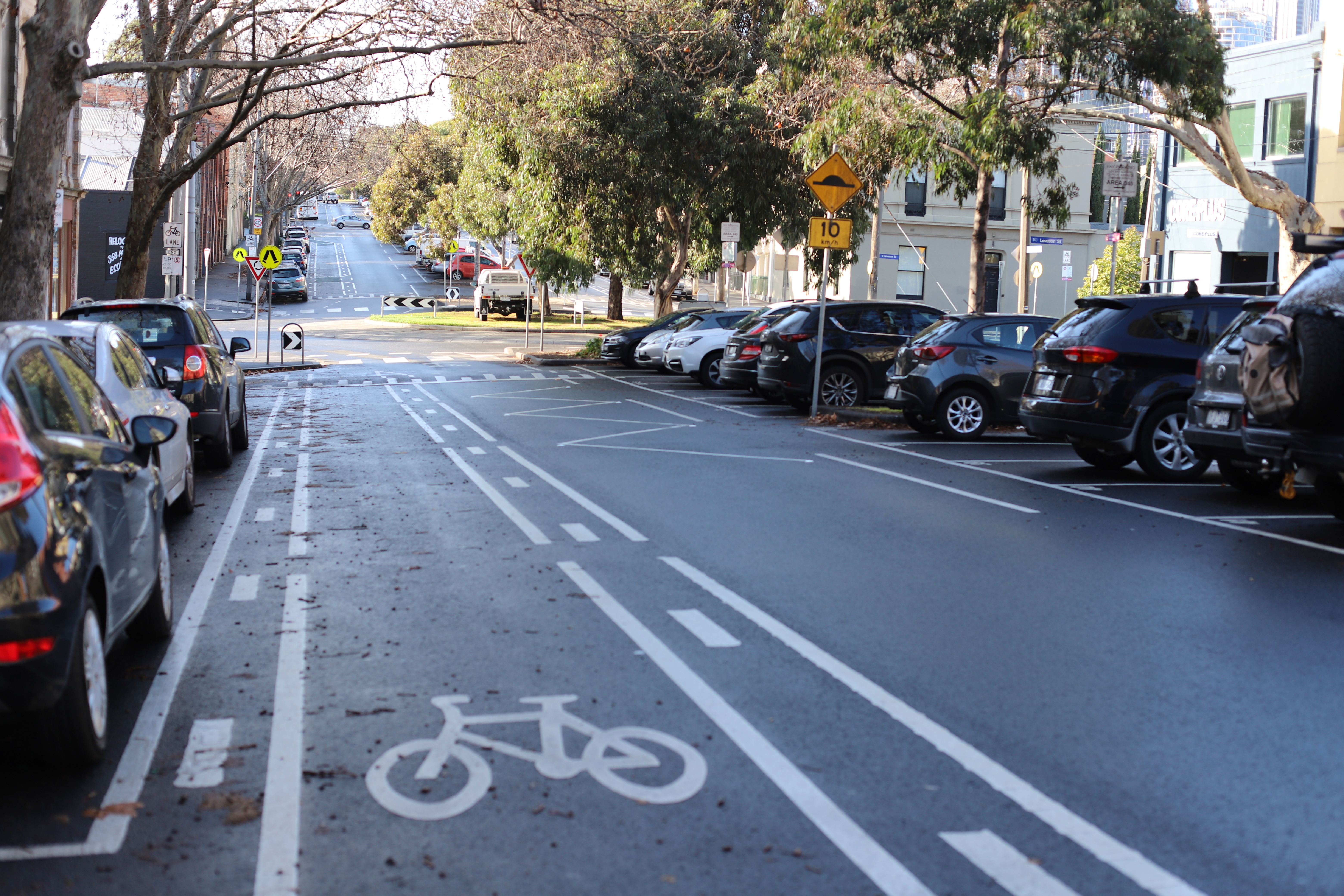 Melbourne Victoria Australia street road bike lane