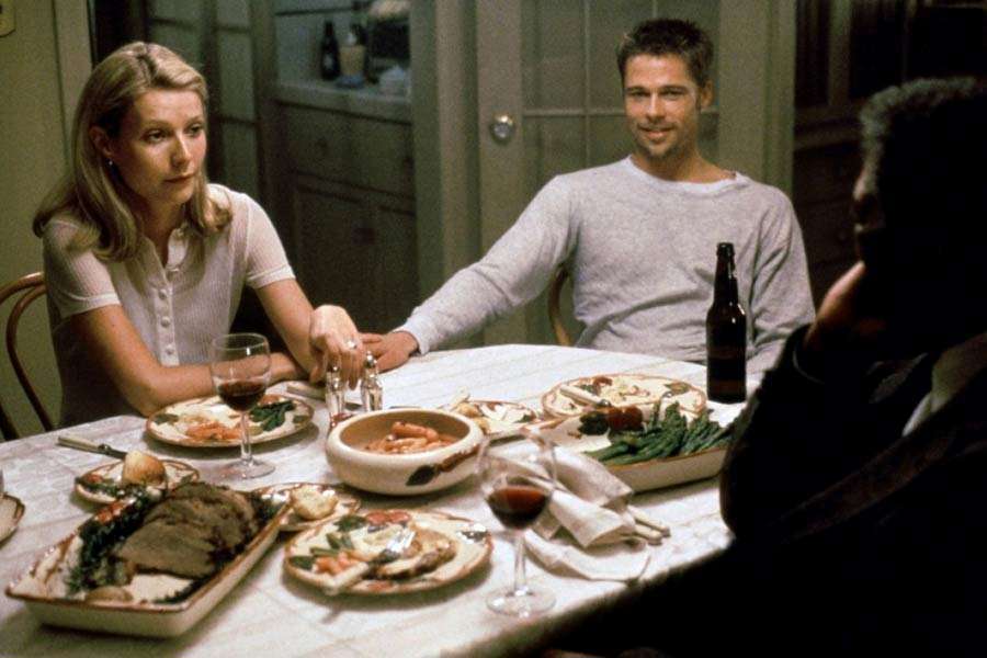 Gwyneth Paltrow and Brad Pitt in Se7en.