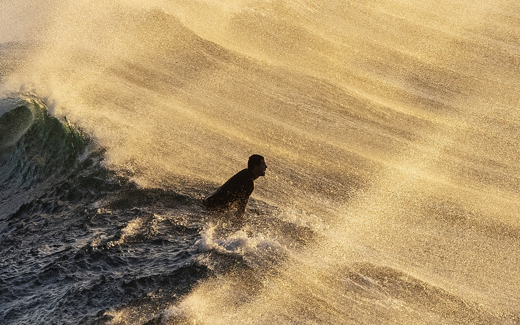 Surfers content with large waves at Bronte beach, Sydney, 10 April 2023.