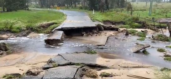 Flooding has impacted roads across the state, including on the outskirts of Stanthorpe in Queensland's Southern Downs Region.