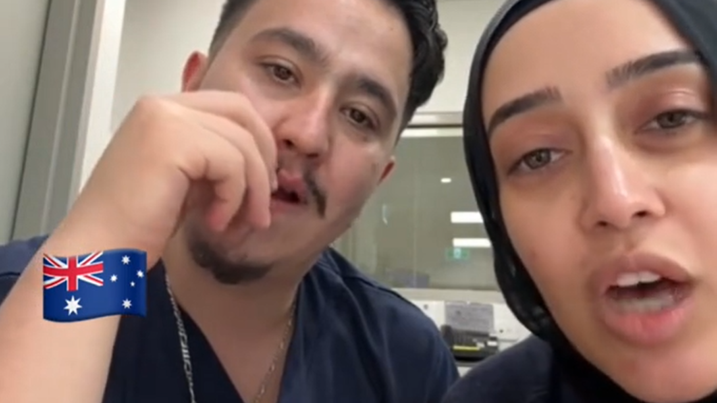 Two NSW Health workers have been stood down from Bankstown Hospital and police are investigating after footage emerged of the pair allegedly making antisemitic remarks online.