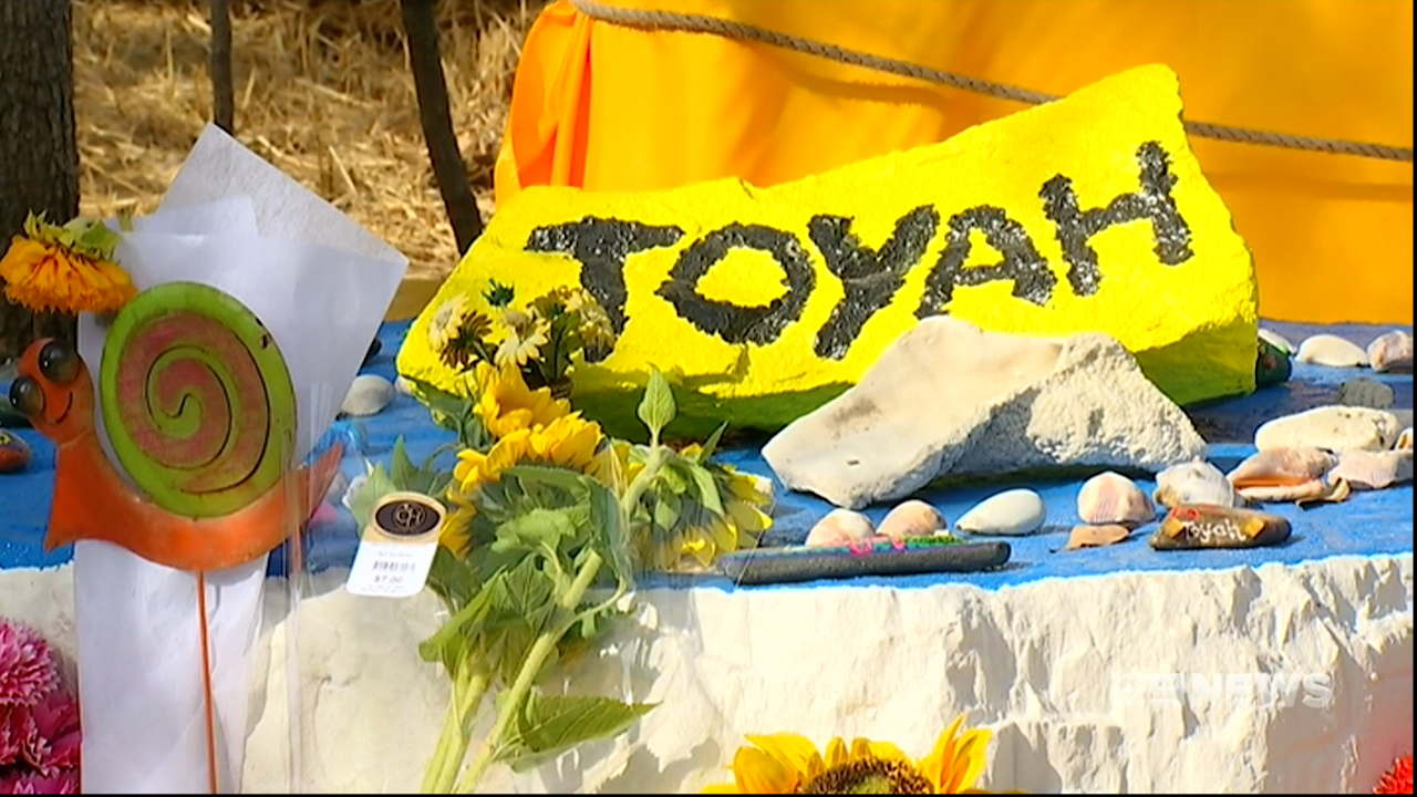 While the site Toyah's body was found is too painful for friends and family, hundreds gathered today to pay their respects.