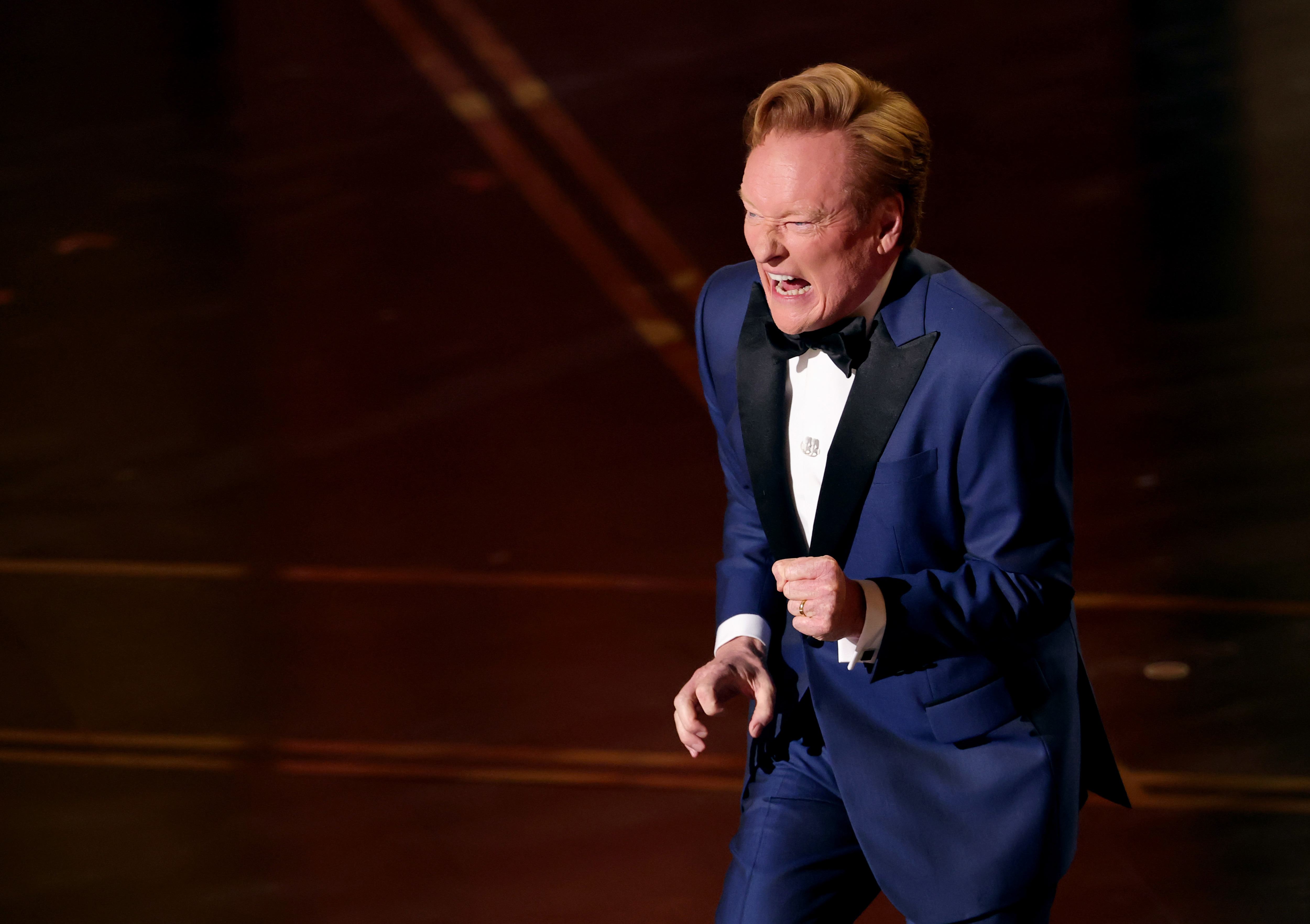 Host Conan O'Brien delivers his opening monologue at the Oscars ceremony on March 15, 2026.