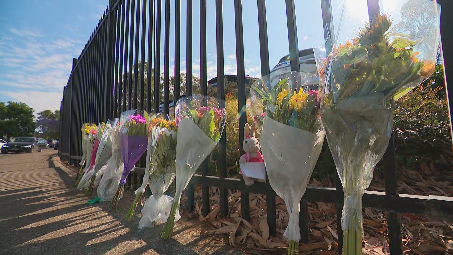 Floral tributes have been laid outside of Rouse Hill Public School in Sydney's north-west.