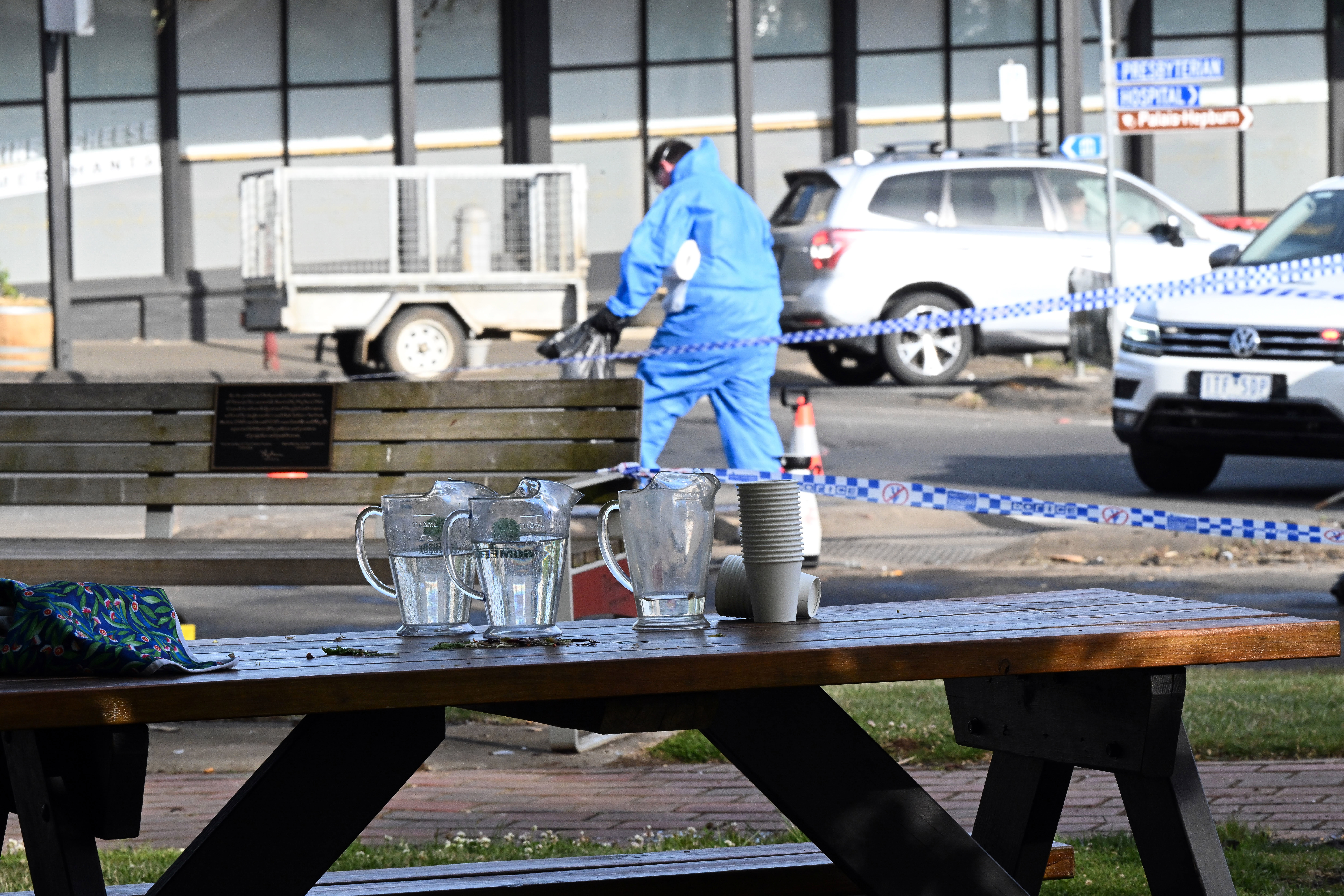 The aftermath of the fatal car crash in the regional Victorian town of Daylesford.