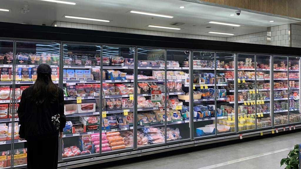 A newly renovated Coles store in Green Square, which features doors on most of its fridges.