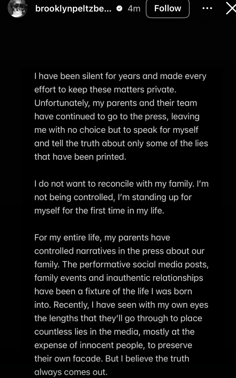 Brooklyn Beckham shares statement about ongoing feud with his parents David and Victoria Beckham