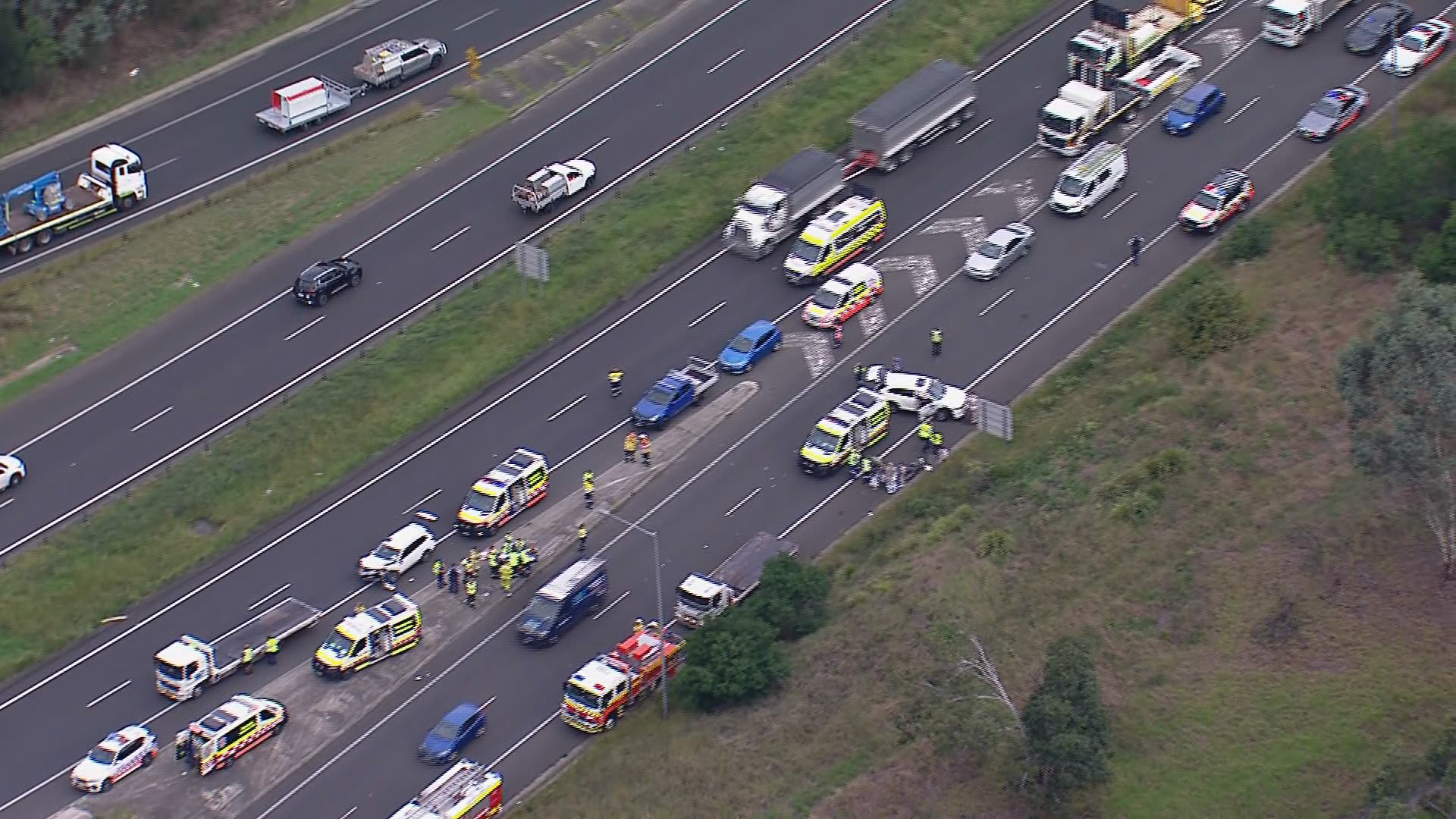 Two children, pregnant woman injured in crash on Sydney highway
