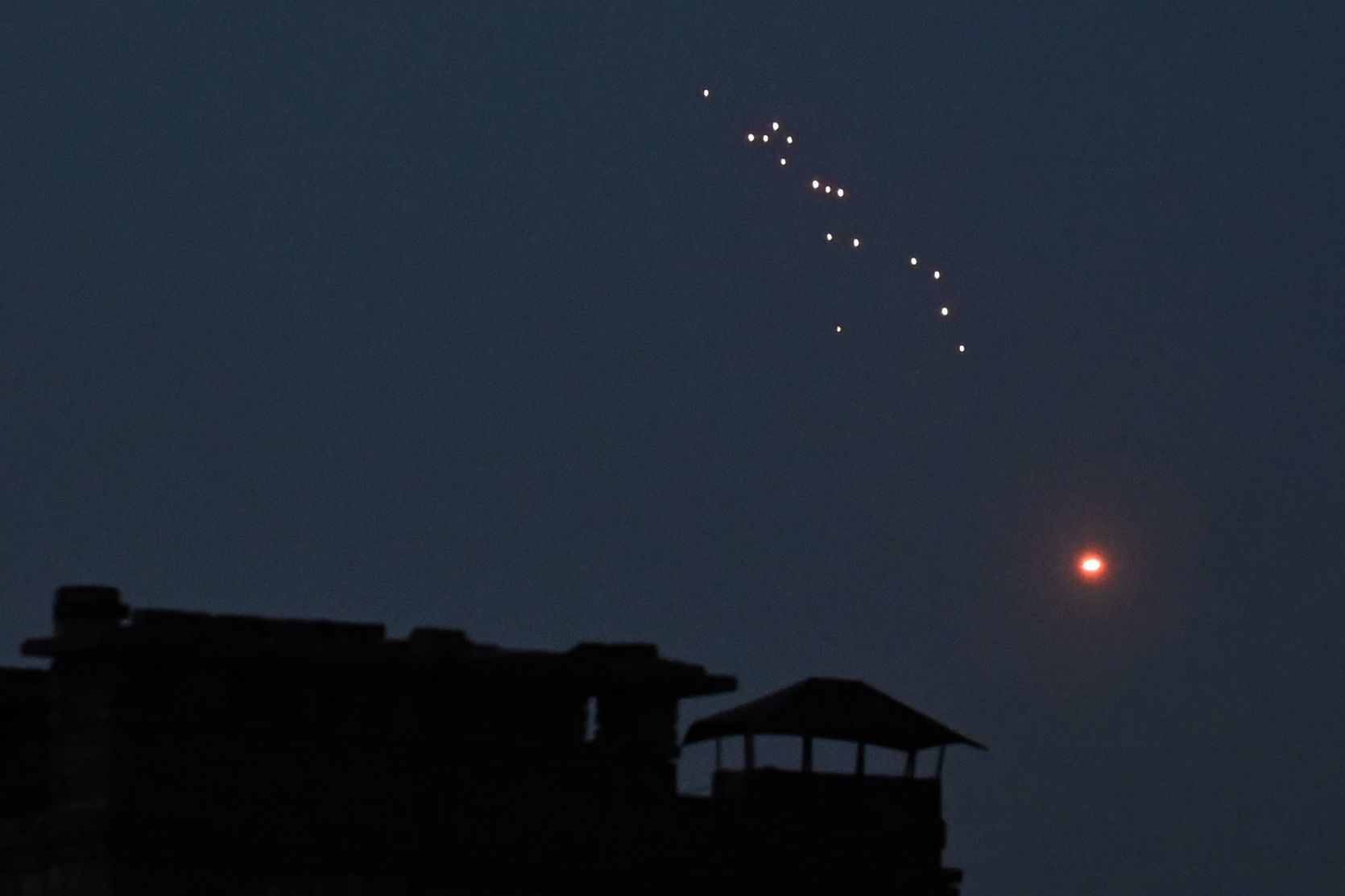 Ukrainian air defence fires at Russian drones above Kyiv during overnight during mass drone and missile strikes on Ukraine early September 20.