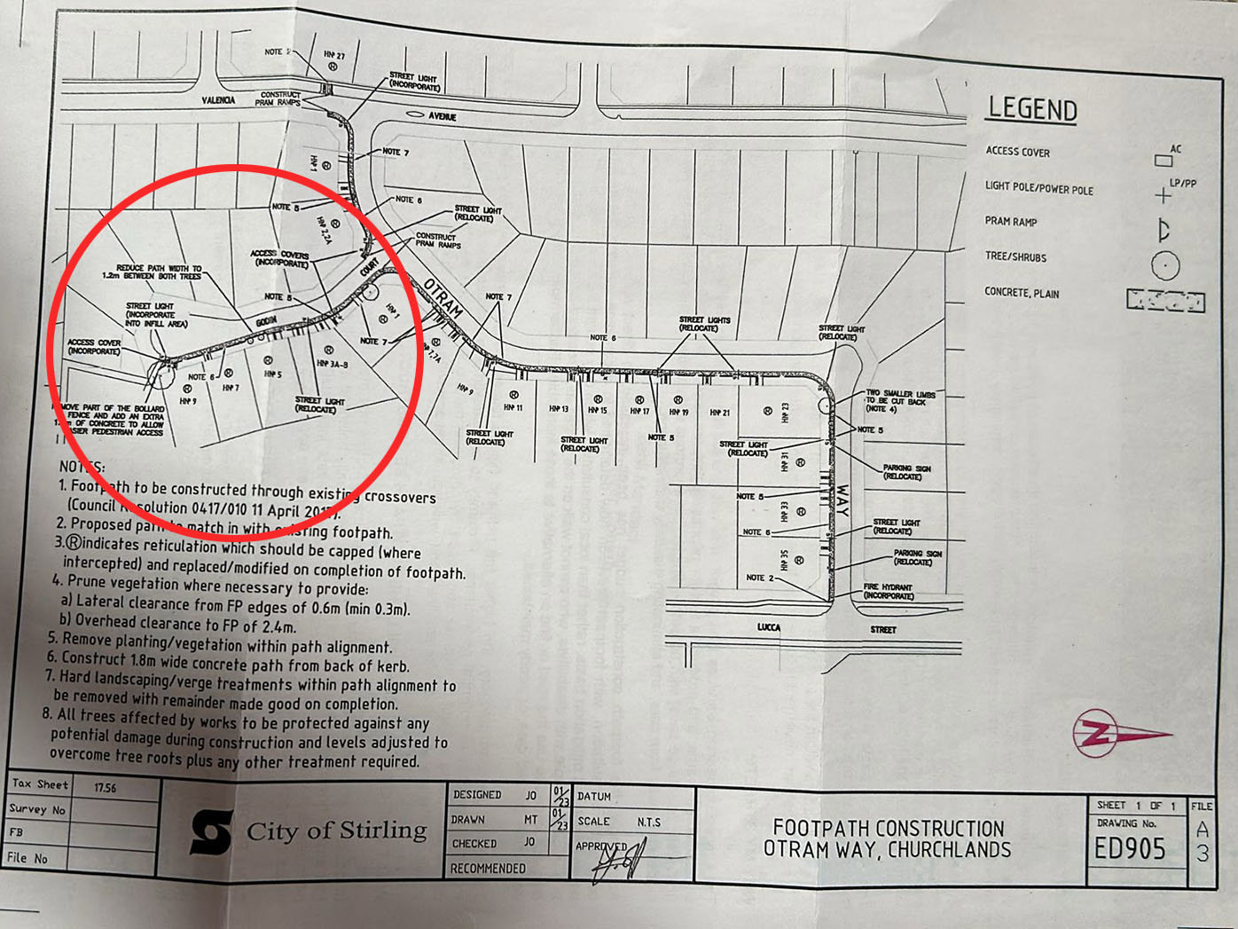 A design plan on the final page of the letter revealed Godin Court would also be getting a footpath.