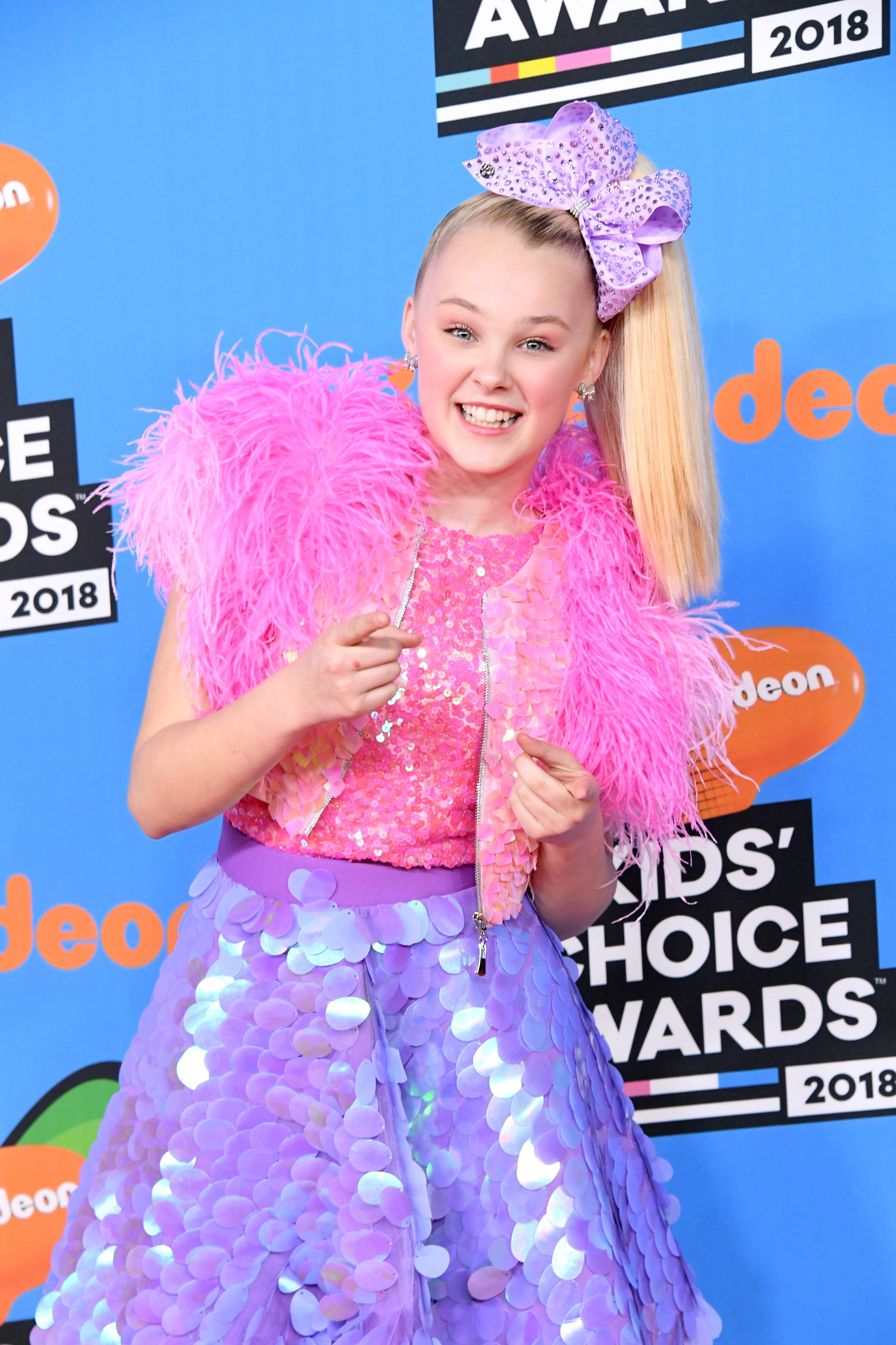 JoJo Siwa attends Nickelodeon's 2018 Kids' Choice Awards at The Forum on March 24, 2018 in Inglewood, California.