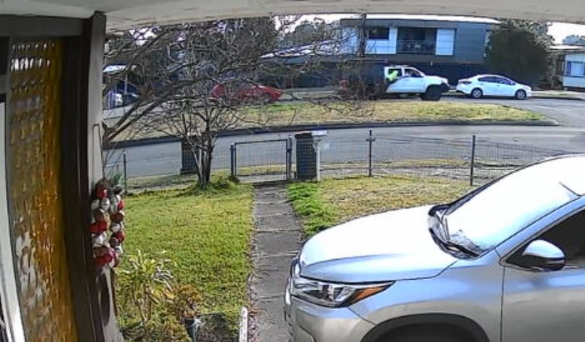 CCTV from a nearby property captured the moments before the car left the scene.