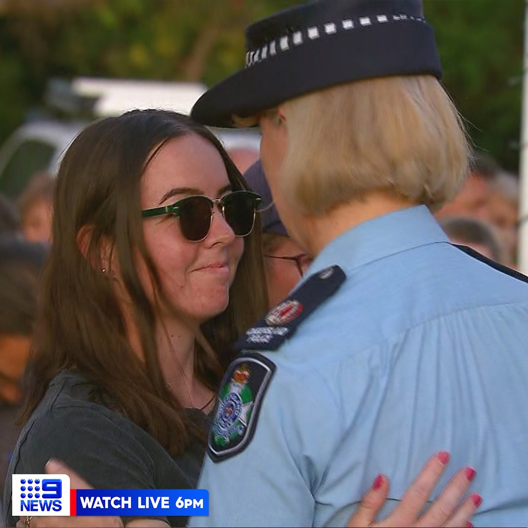 Survivor of the Wieambilla police shooting, Constable Keely Brough, embraces Queensland Police Assistant Commissioner Charysse Pond.