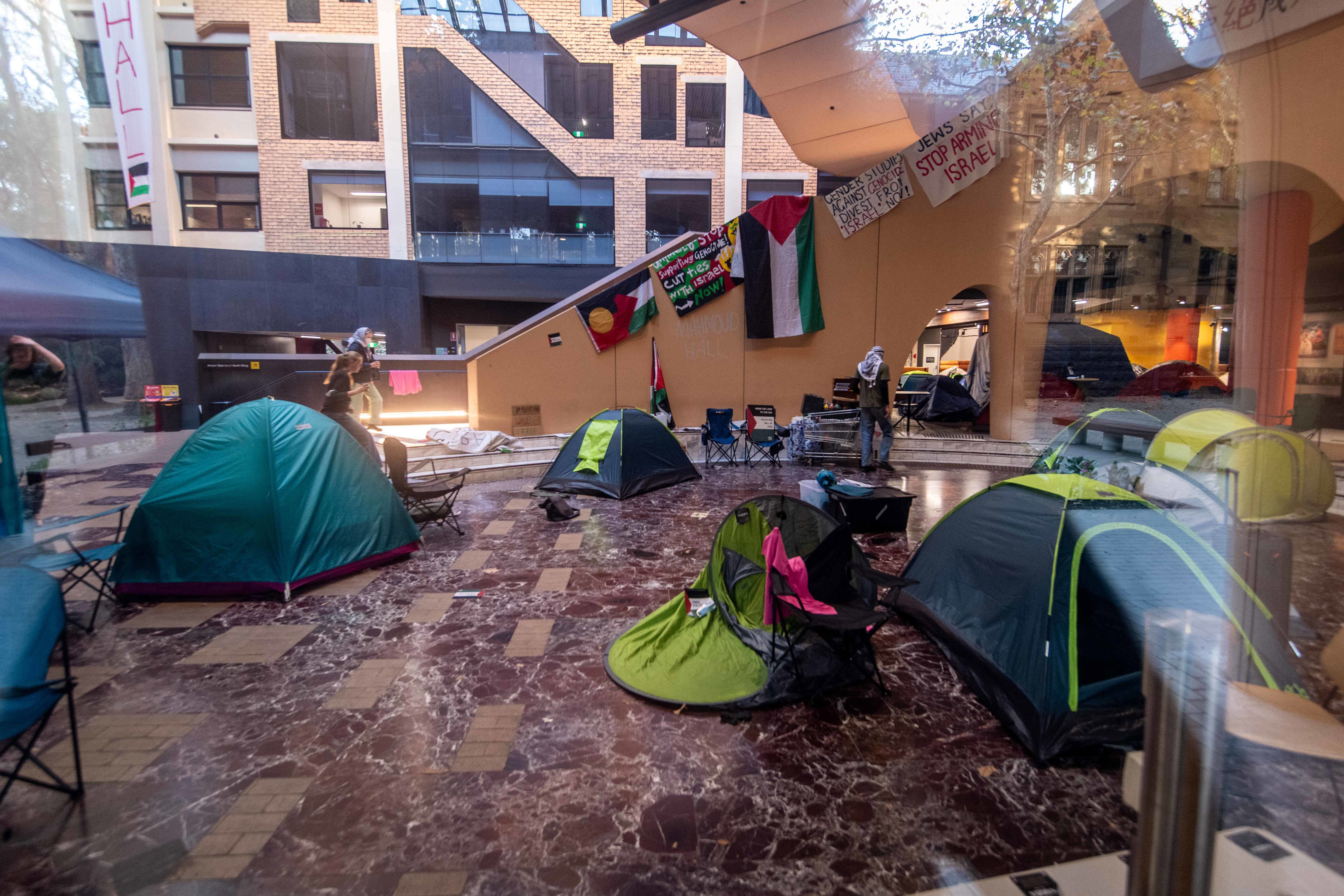 Pro-Palestine protesters refuse to leave Melbourne University building