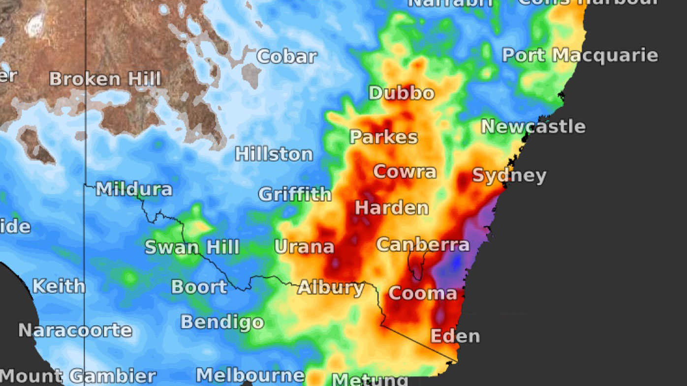 The NSW south coast and ranges are to be hit by heavy rainfall over the next four days.