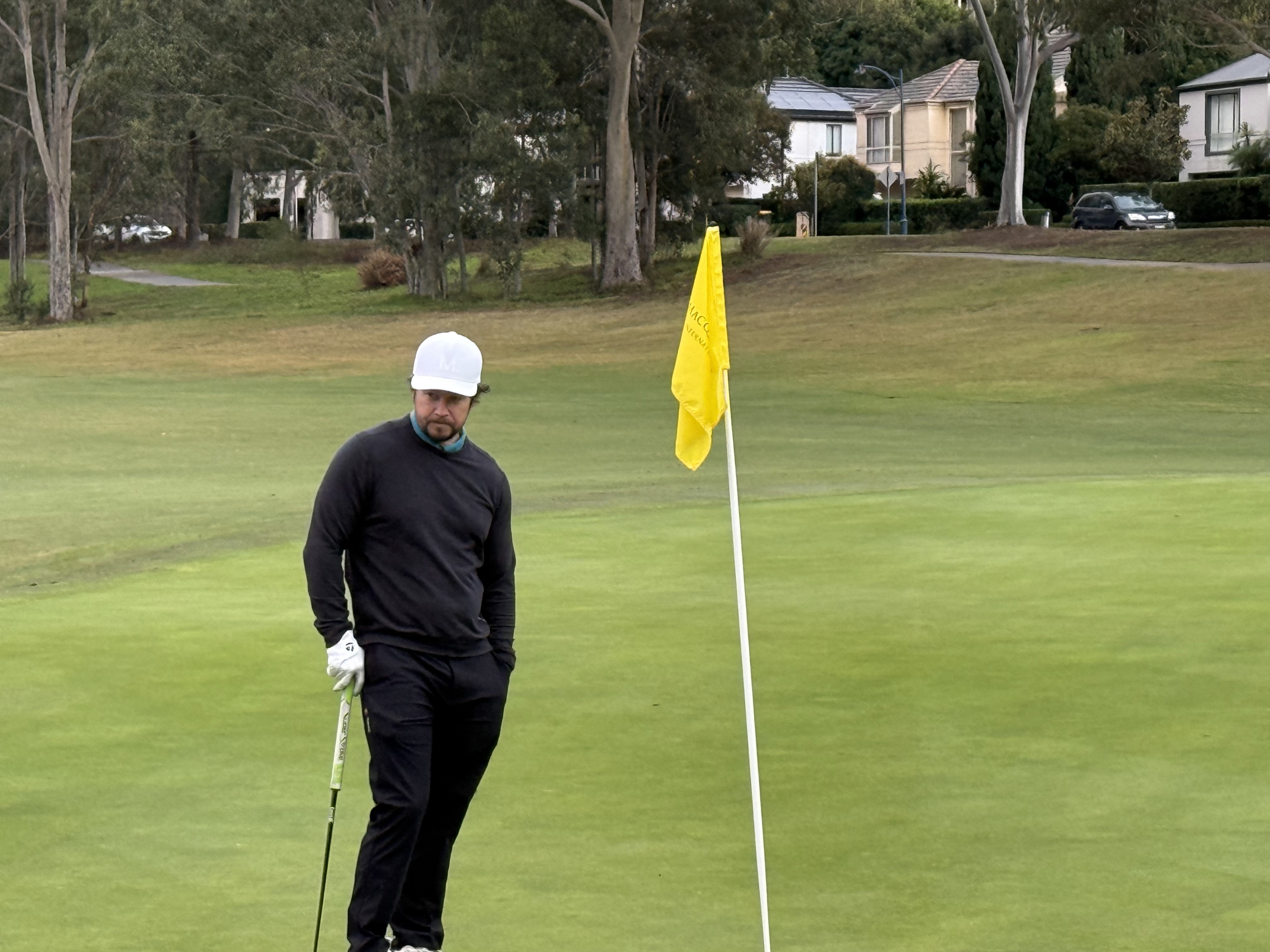 Mark Wahlberg at Macquarie Links golf course