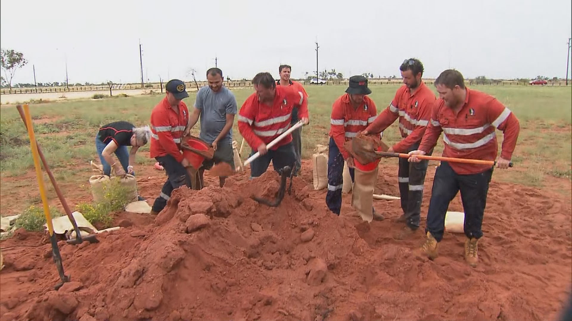 Authorities are sandbagging ahead of the cyclone hitting the coast.