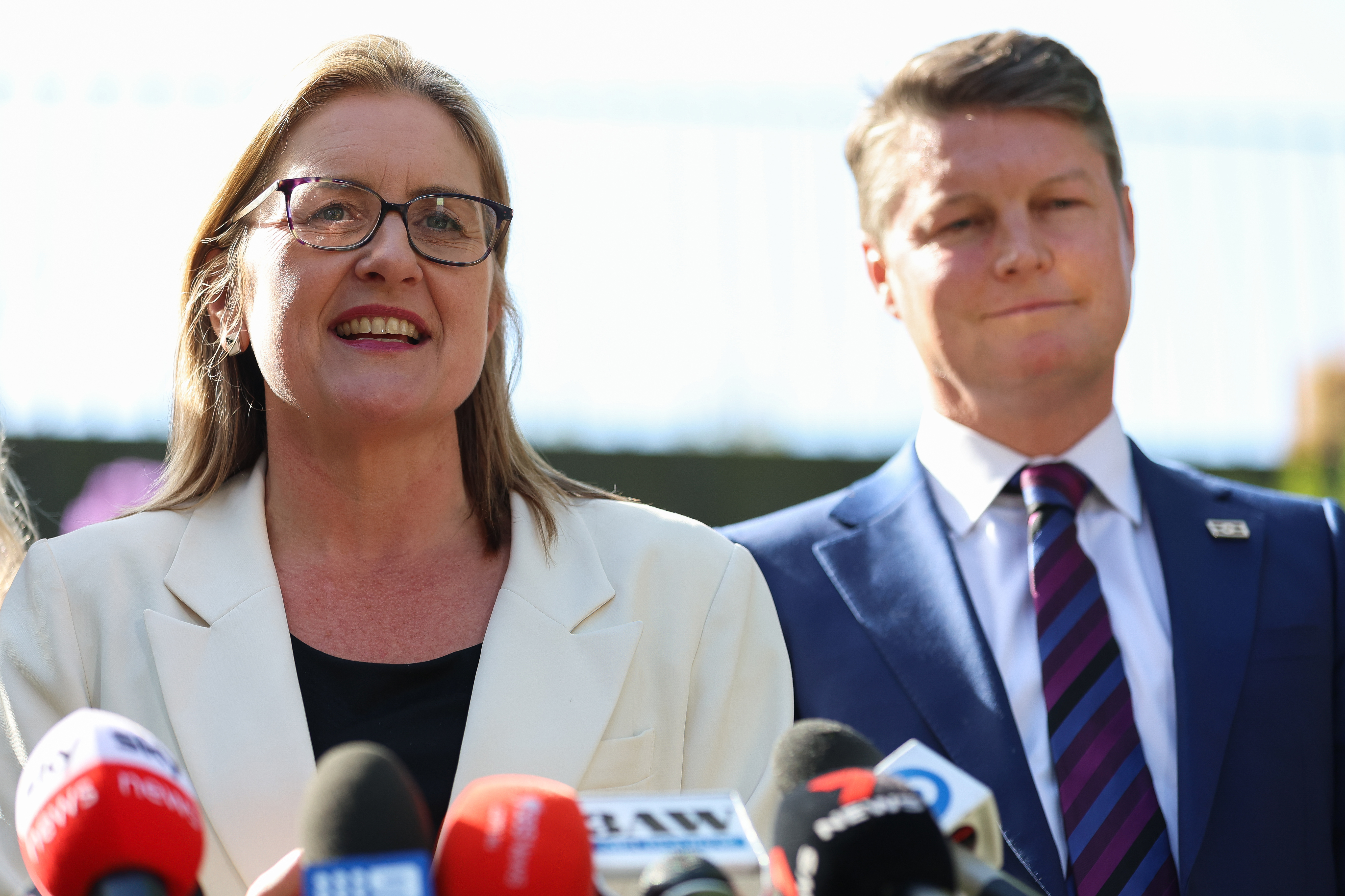 Jacinta Allan addressed media shortly after being elected by Labor to be the next Victorian premier, with deputy Ben Carroll at her side.