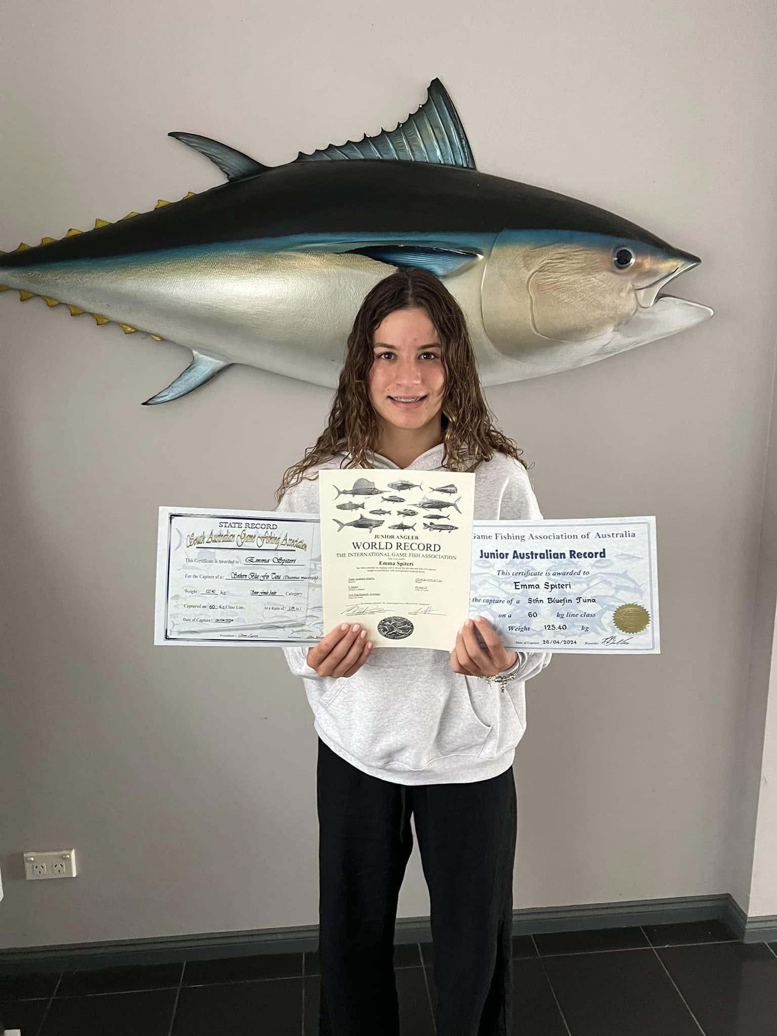 Emma Spiteri catches record-breaking bluefin tuna