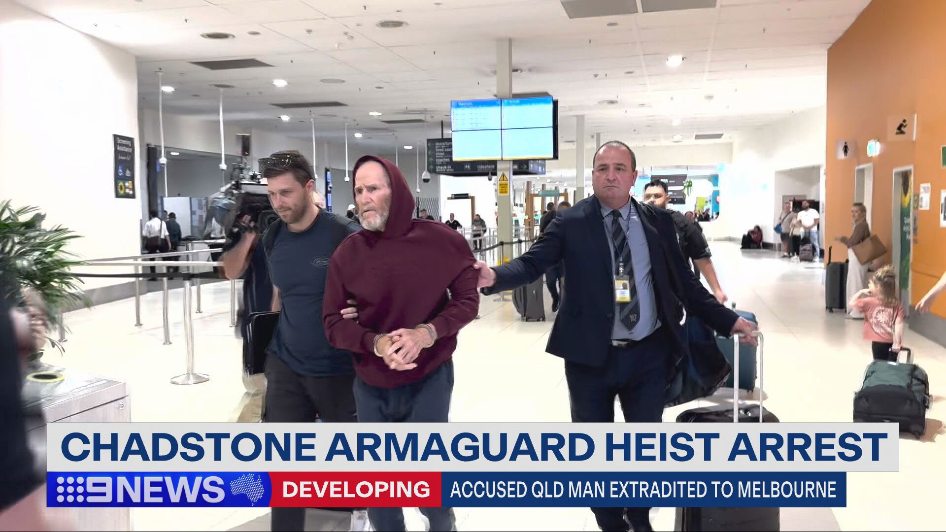 A former rugby league player has been extradited to Melbourne to face charges over a 1994 armed robbery and shooting.