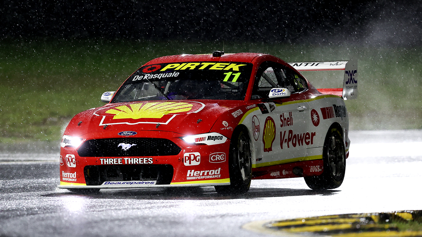 Ford driver Anton de Pasquale under lights at Sydney Motorsport Park.