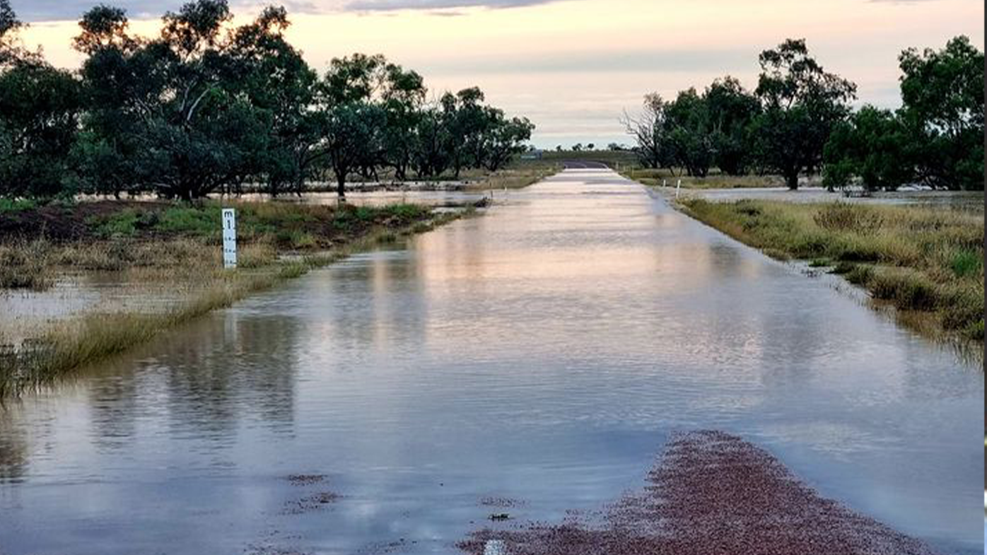 Oondooroo Creek near Winton in outback Queensland has flooded. 
