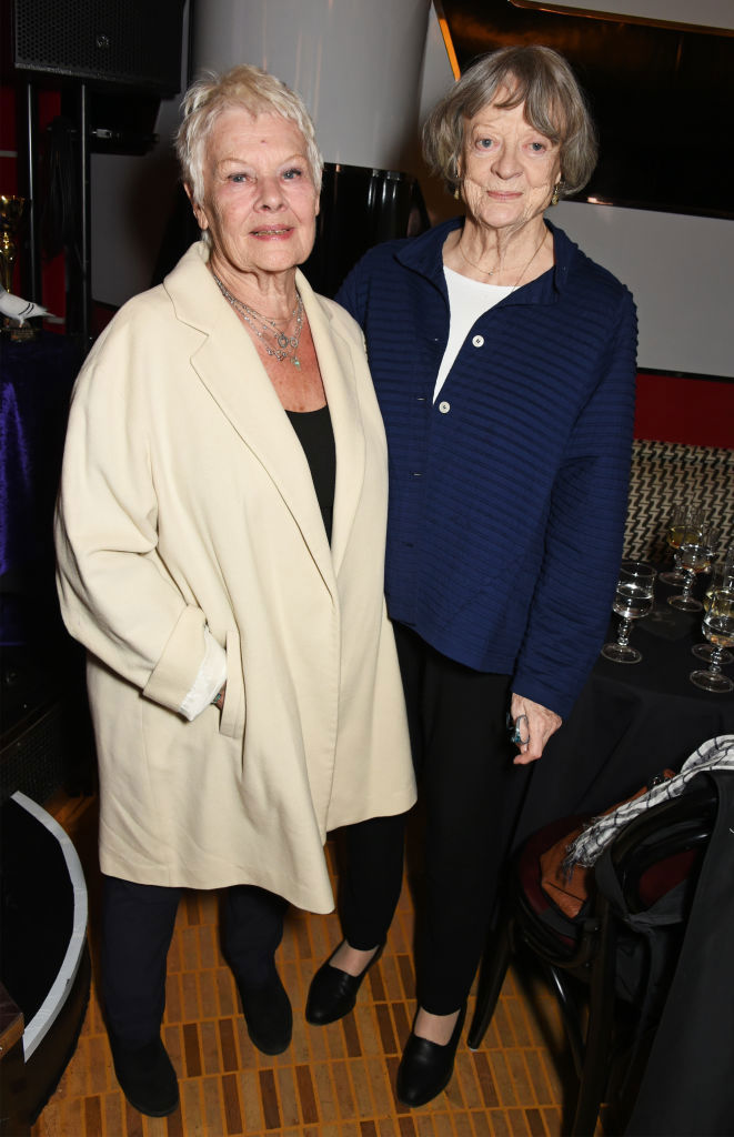 Dame Judi Dench (L) and Dame Maggie Smith attend the Acting For Others Presidential Awards at The Crazy Coqs on May 12, 2017 in London, England. (Photo by David M Benett/Dave Benett/Getty Images)