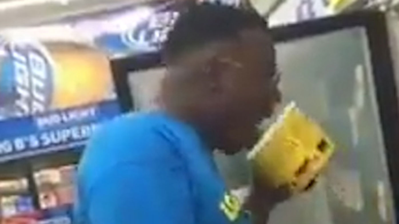USA Copycat video sees US man lick ice cream in supermarket