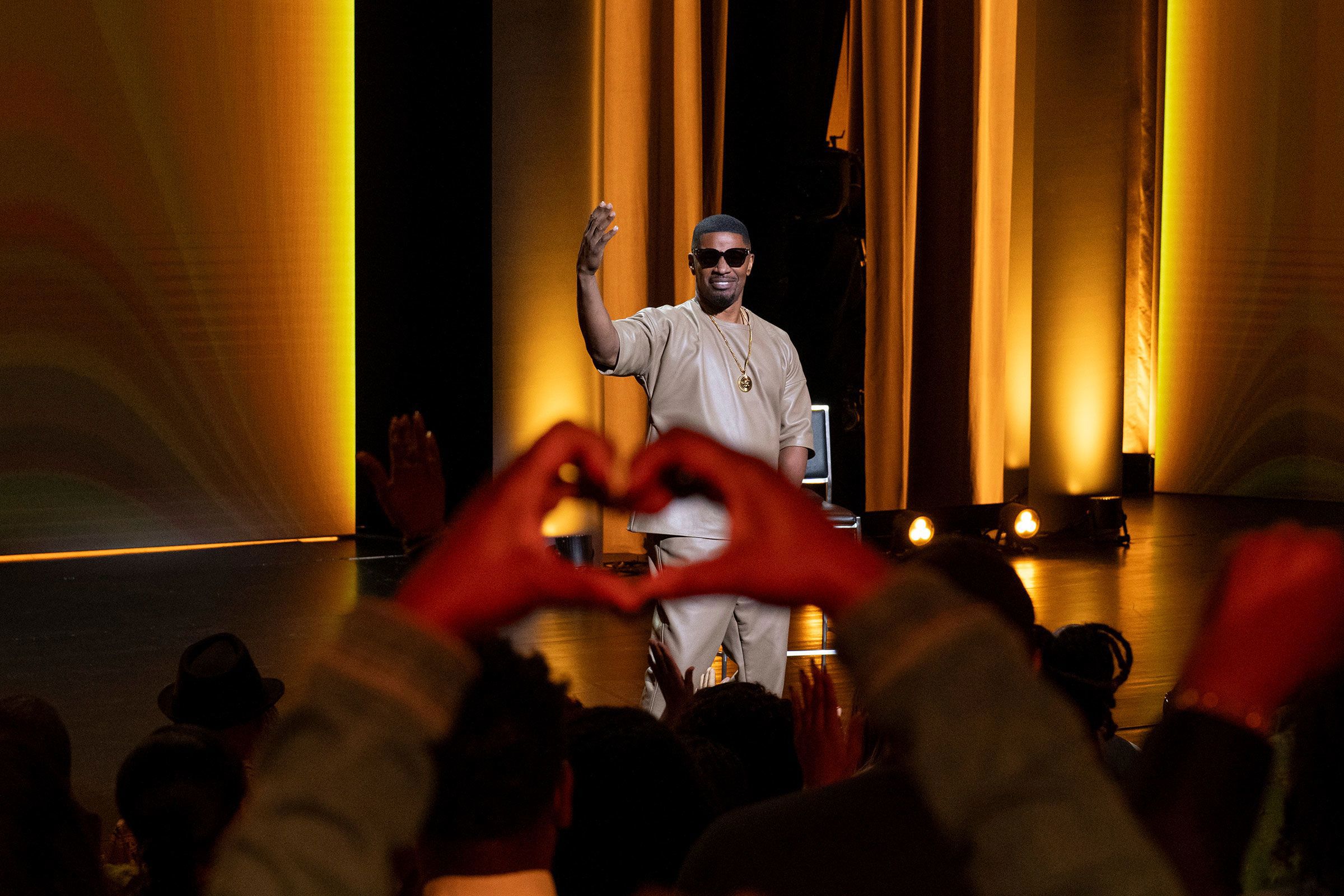 Jamie Foxx at the Alliance Theatre in Atlanta for his Netflix special What Had Happened Was.