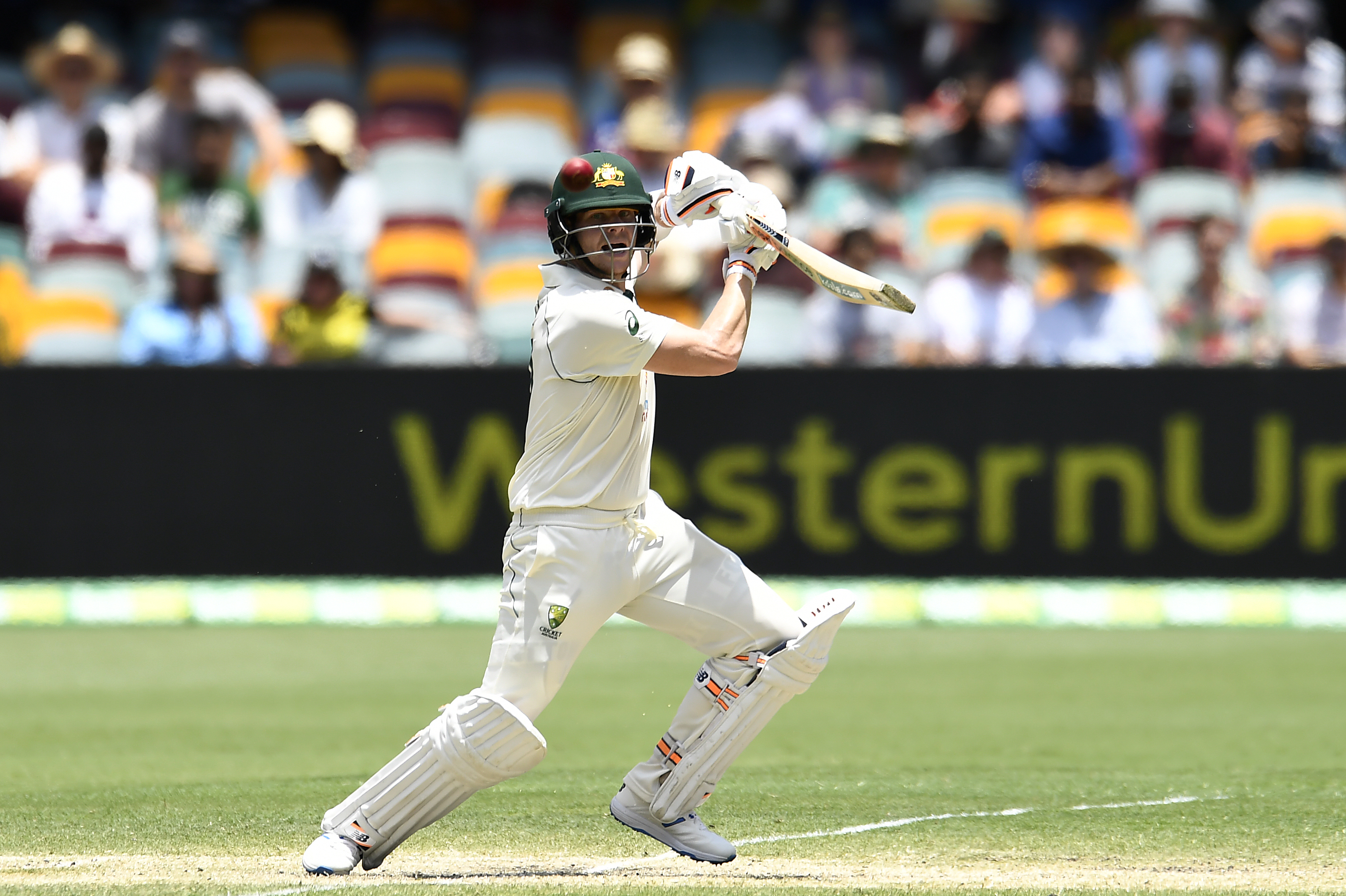 Steve Smith of Australia bats during day four.