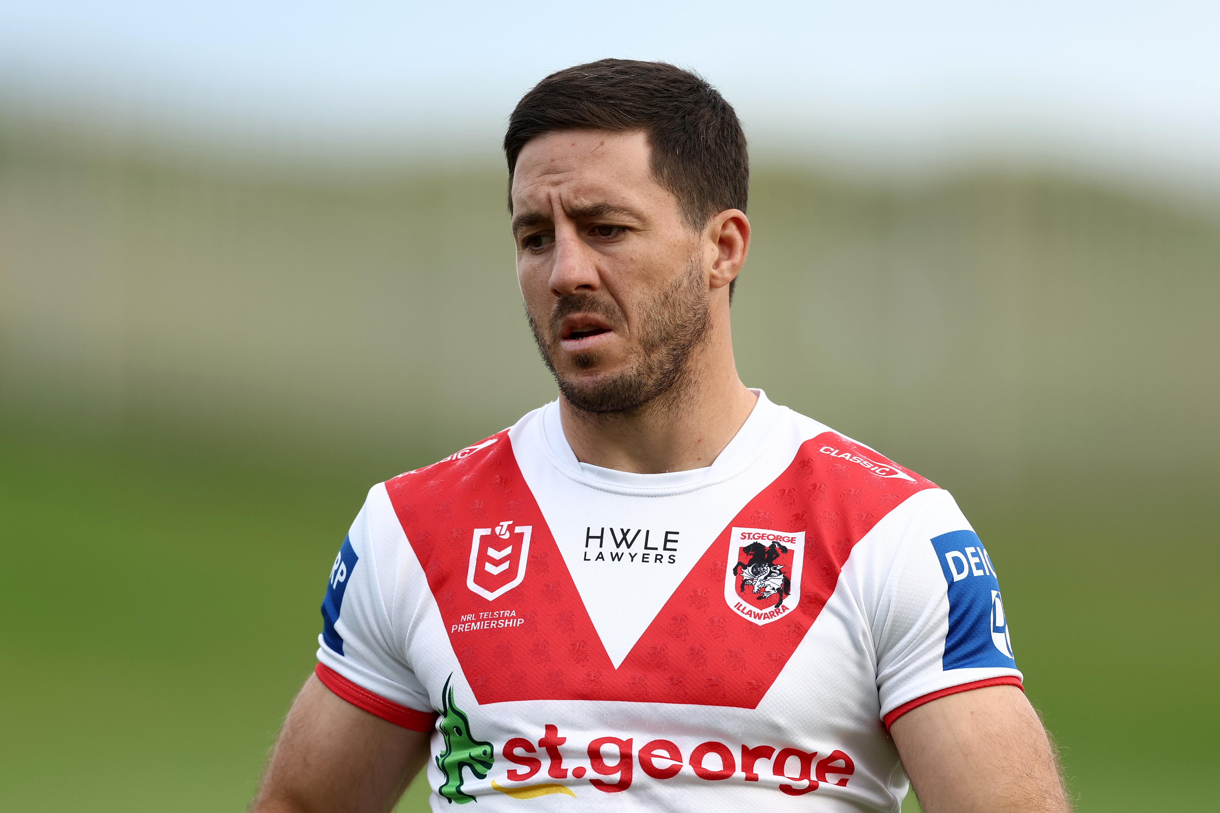 WOLLONGONG, AUSTRALIA - APRIL 30:  Ben Hunt of the Dragons warms up during the round nine NRL match between St George Illawarra Dragons and Canterbury Bulldogs at WIN Stadium on April 30, 2023 in Wollongong, Australia. (Photo by Matt King/Getty Images)