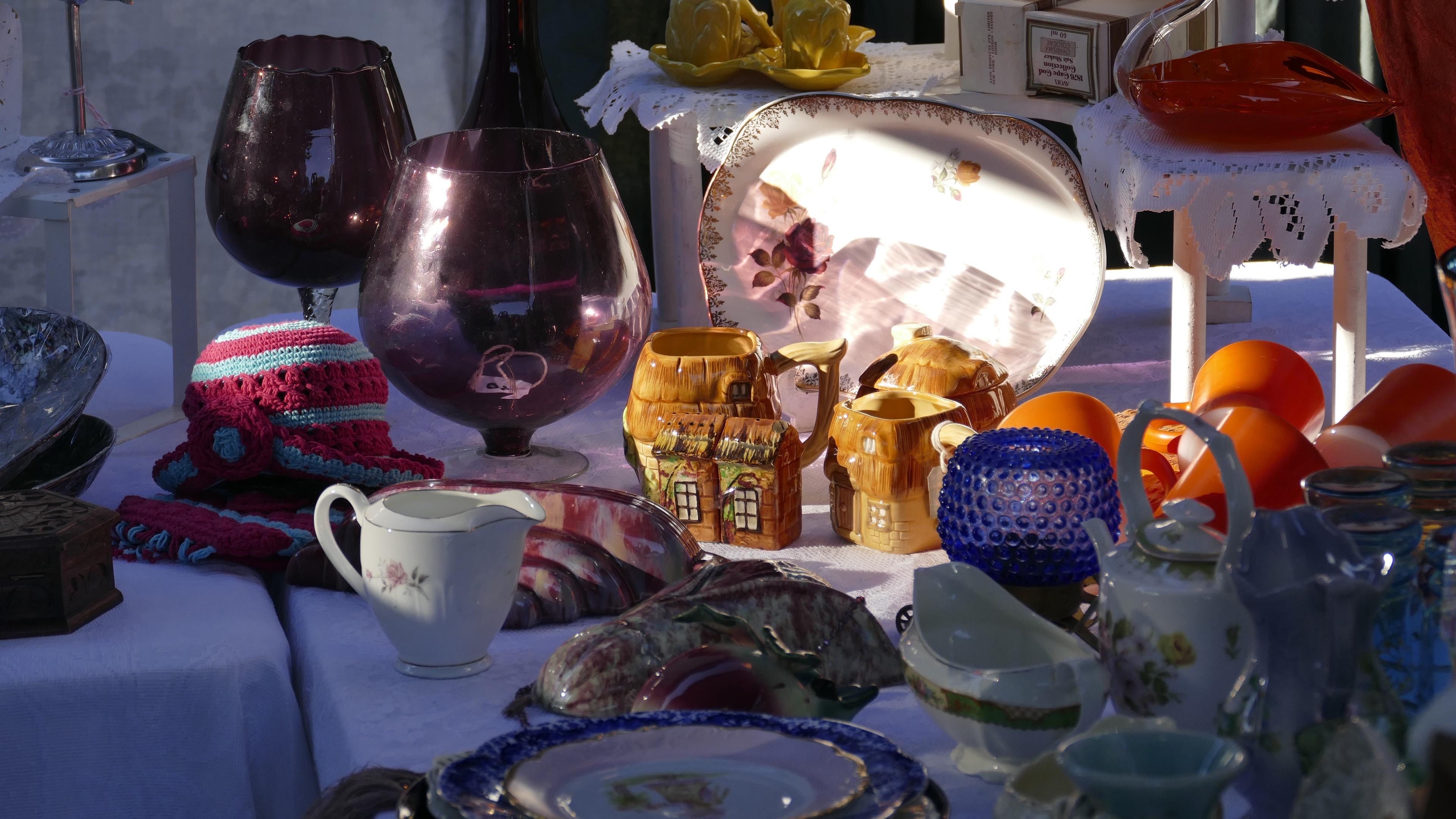 These are the kinds of second-hand household items that were being sold at the swap meet Gardiman organised.