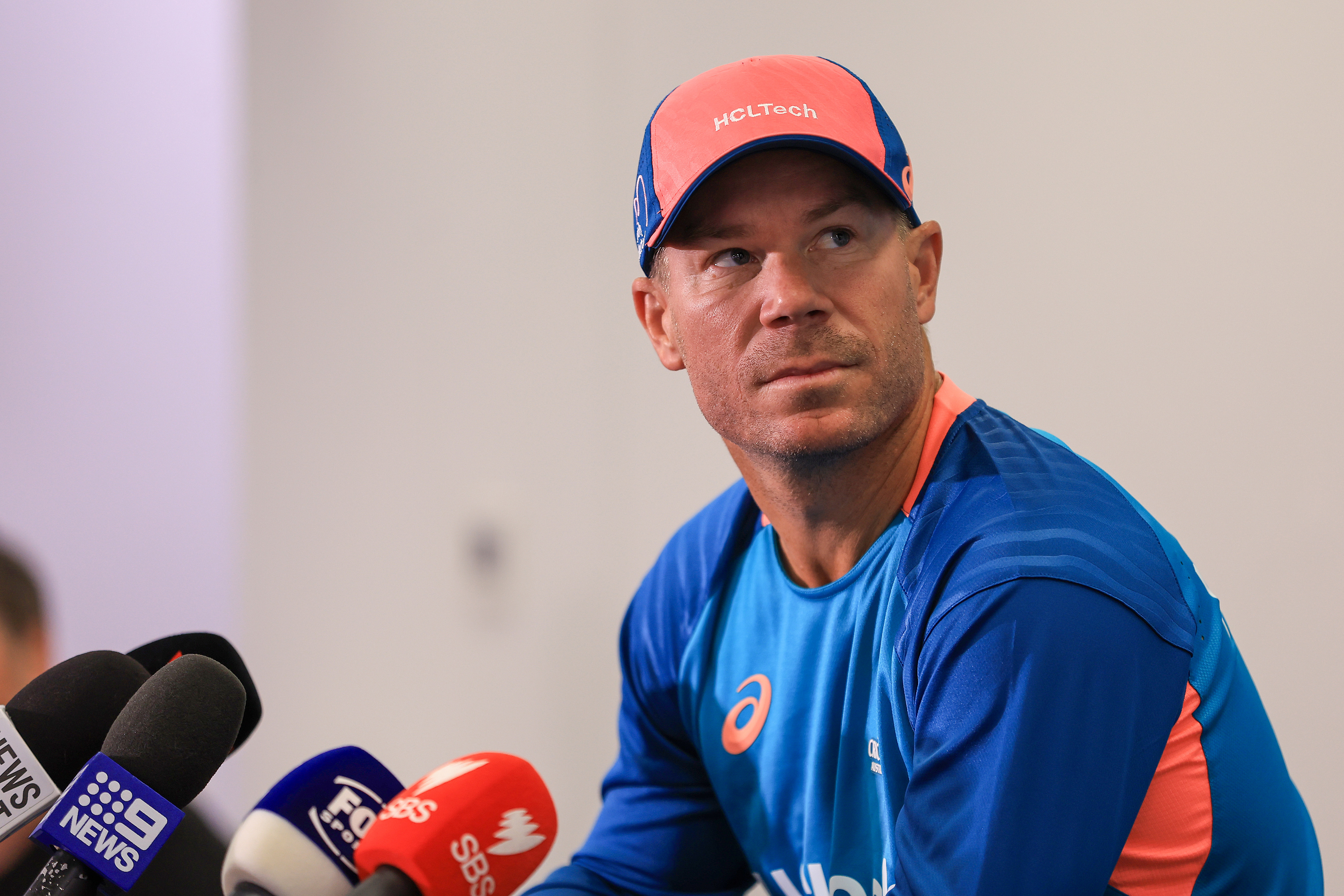 Australia's David Warner talks during a press conference ahead of his final Test match.
