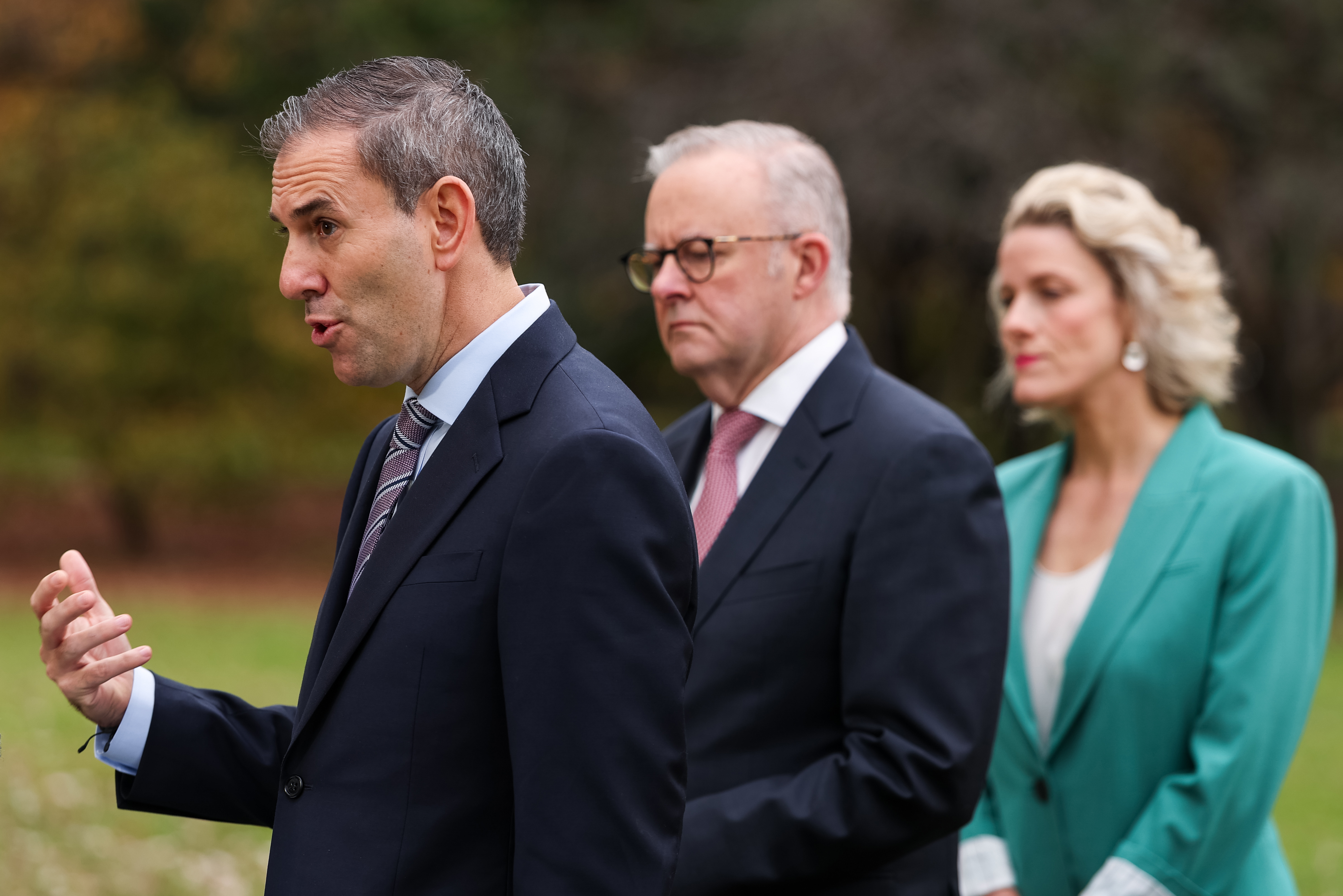 Treasurer Dr Jim Chalmers, Prime Minister Anthony Albanese and Housing Minister Clare O'Neil.