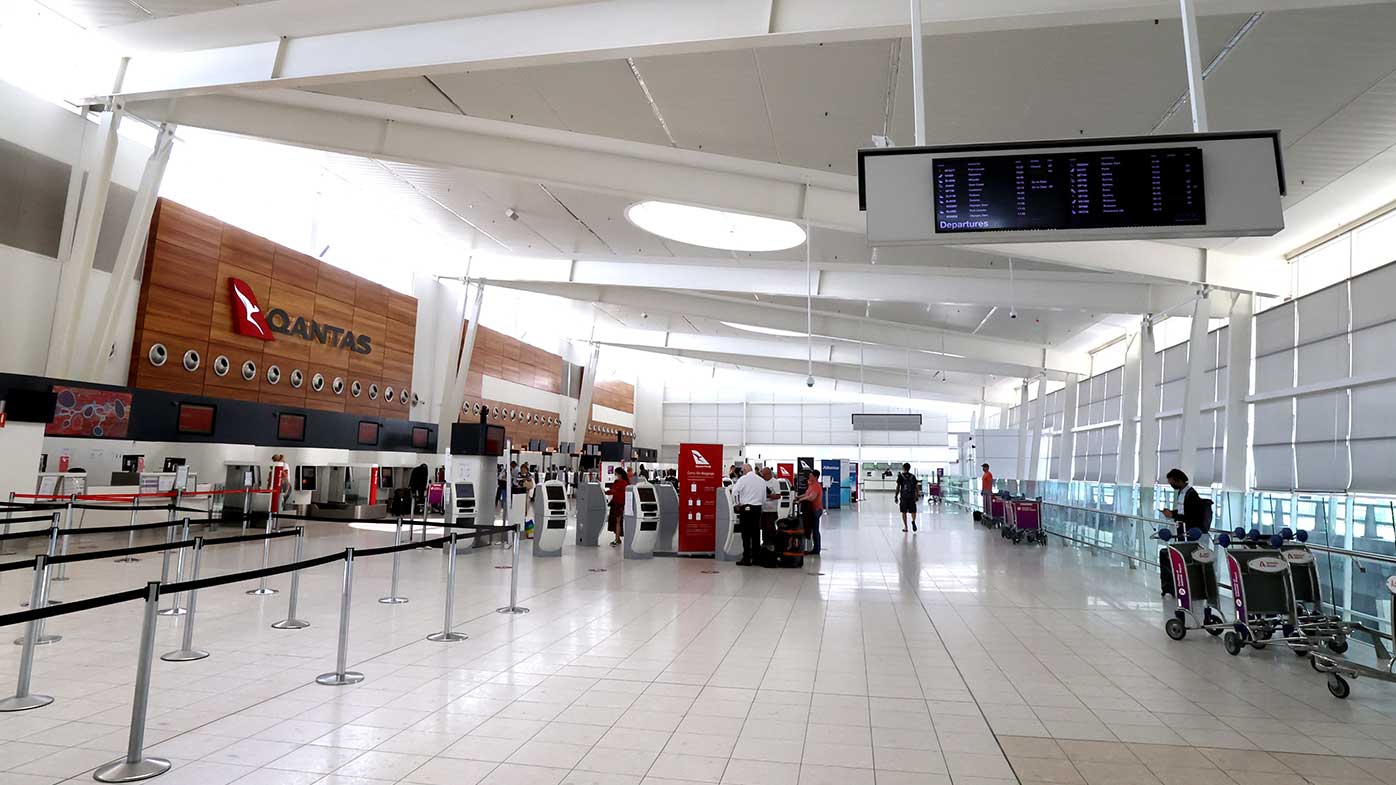 The check-in area at the Adelaide Airport.