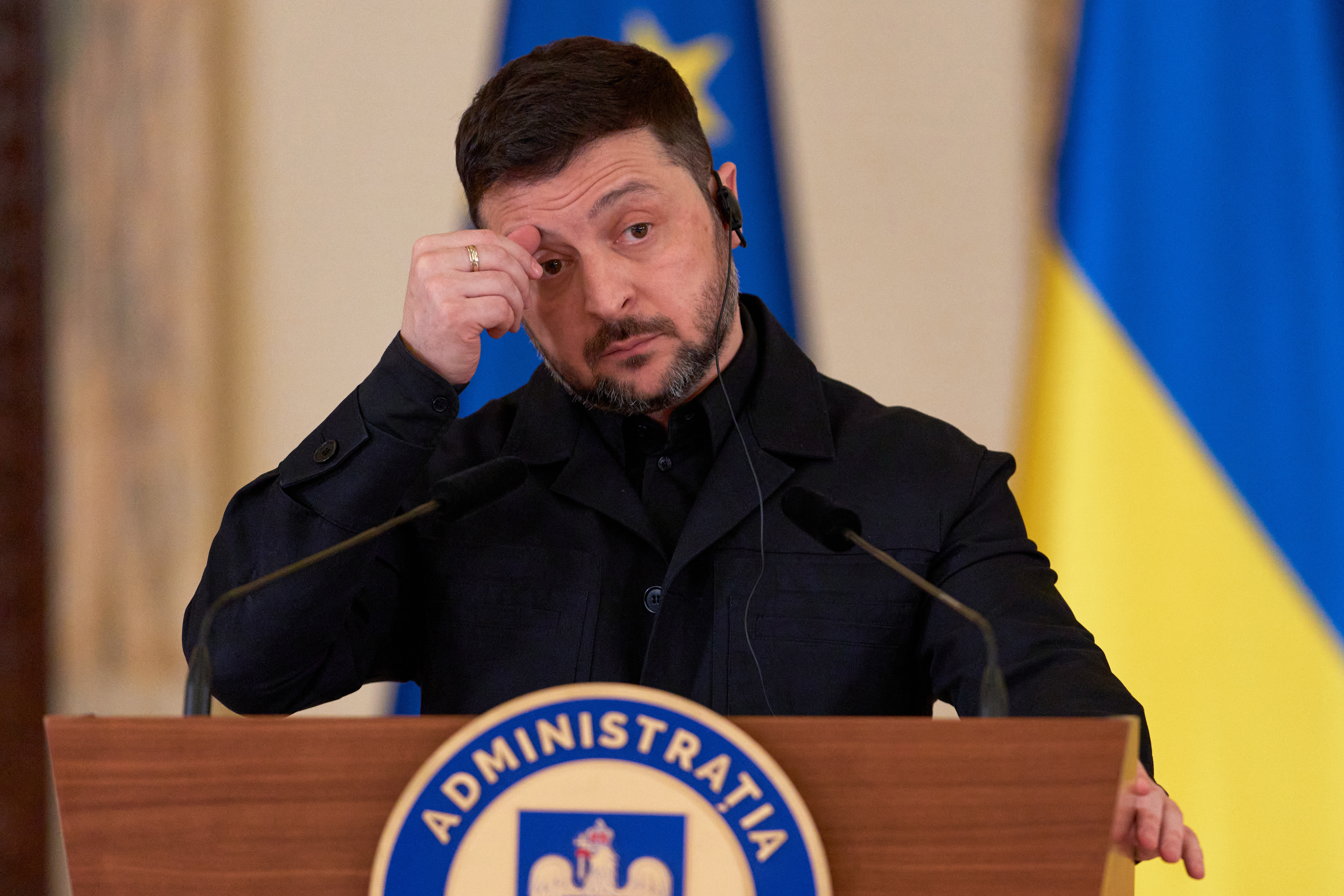 Ukrainian President Volodymyr Zelenskyy during a news conference