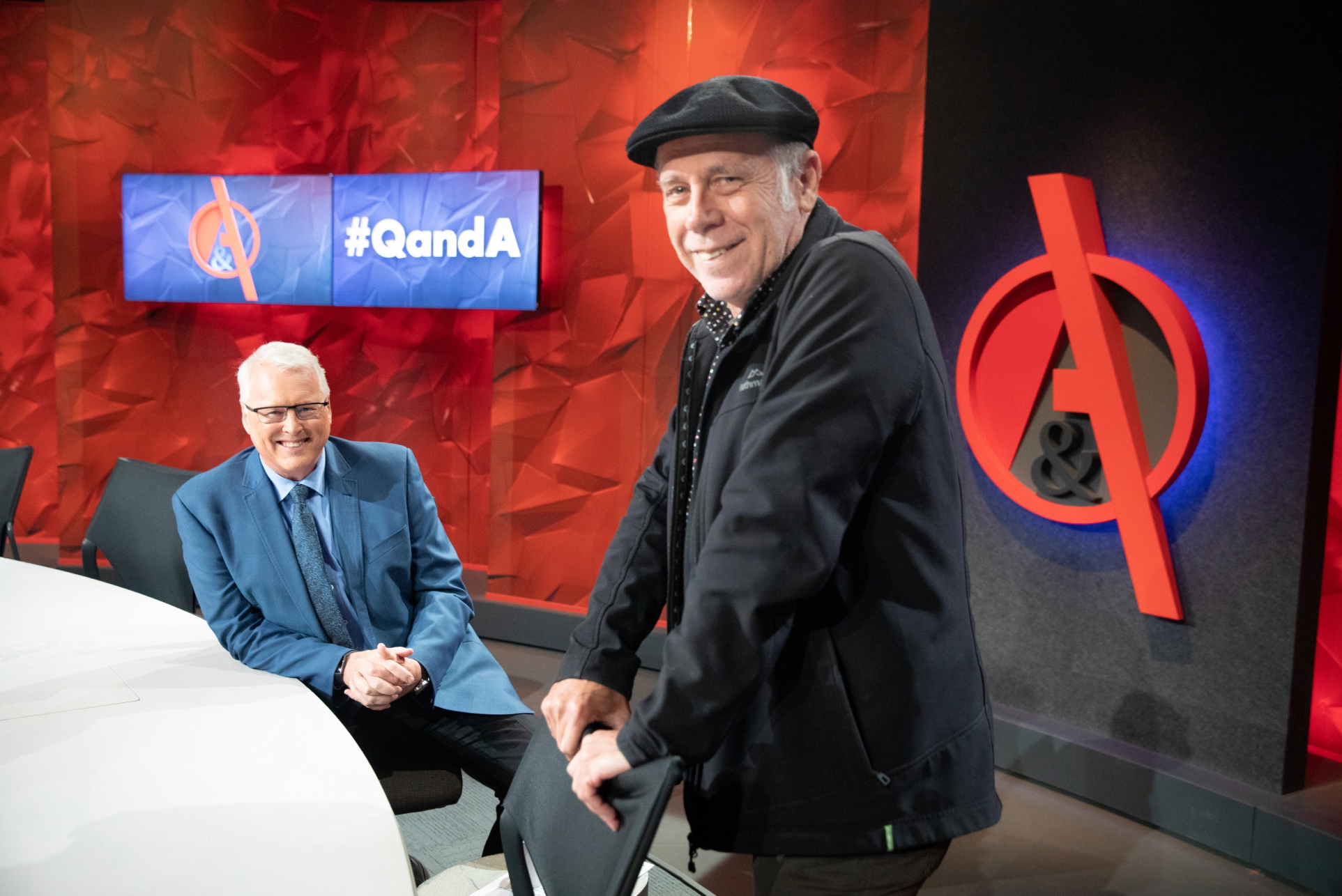 Tony Jones departing host of Q and A and Executive Producer Peter McEvoy